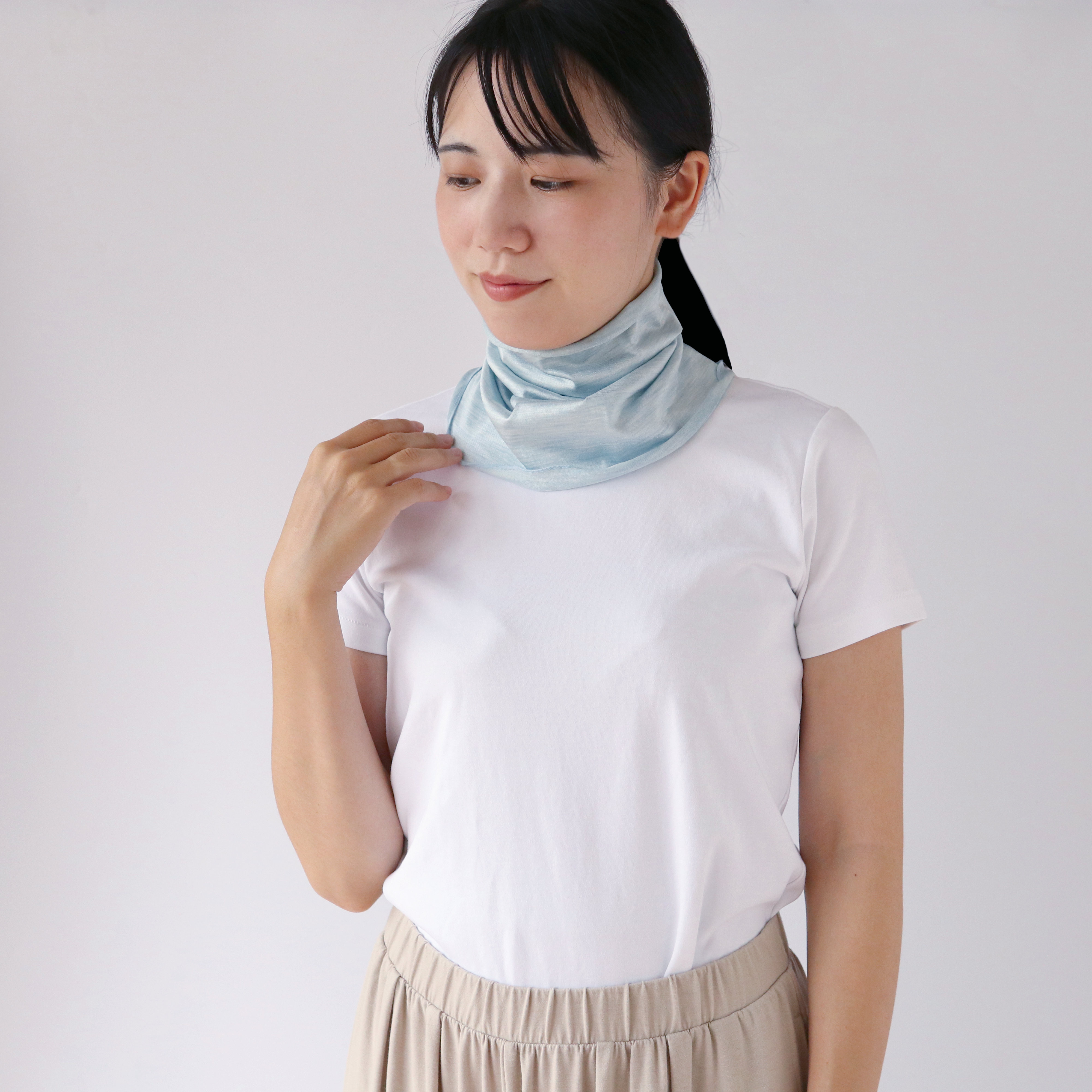 【UVカット90％】冷感シルクのネックカバー｜接触冷感
