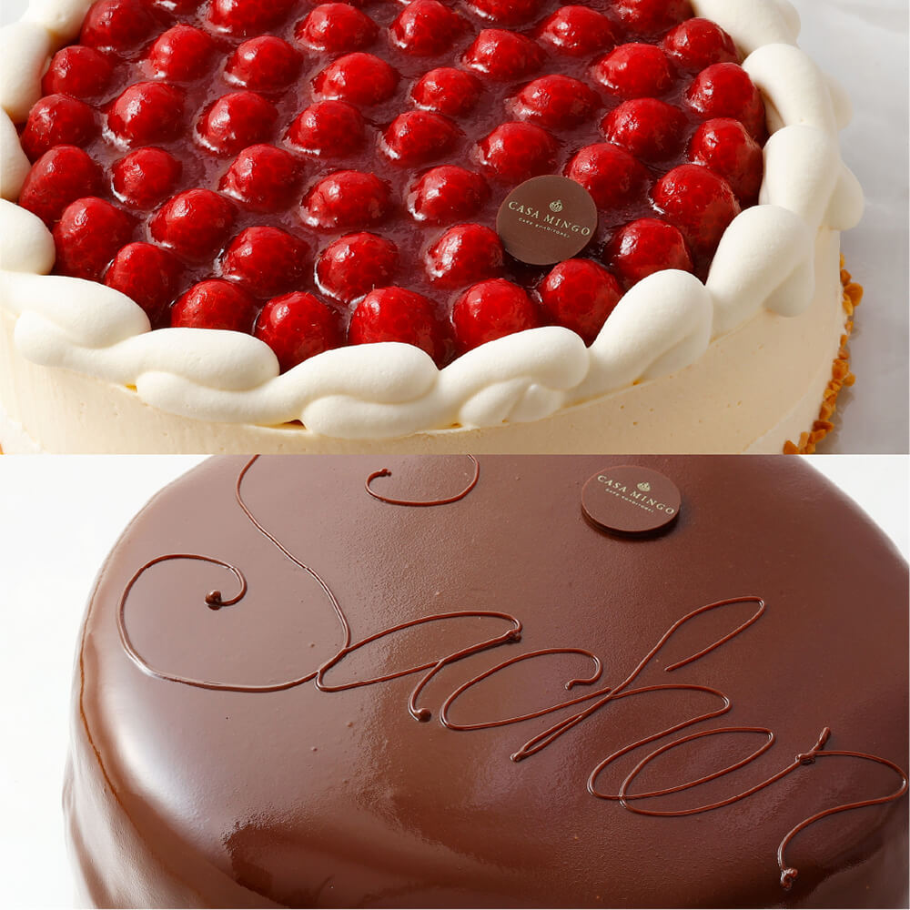 最高級洋菓子 シュス木苺レアチーズケーキ15cm &ザッハトルテ12cmセット