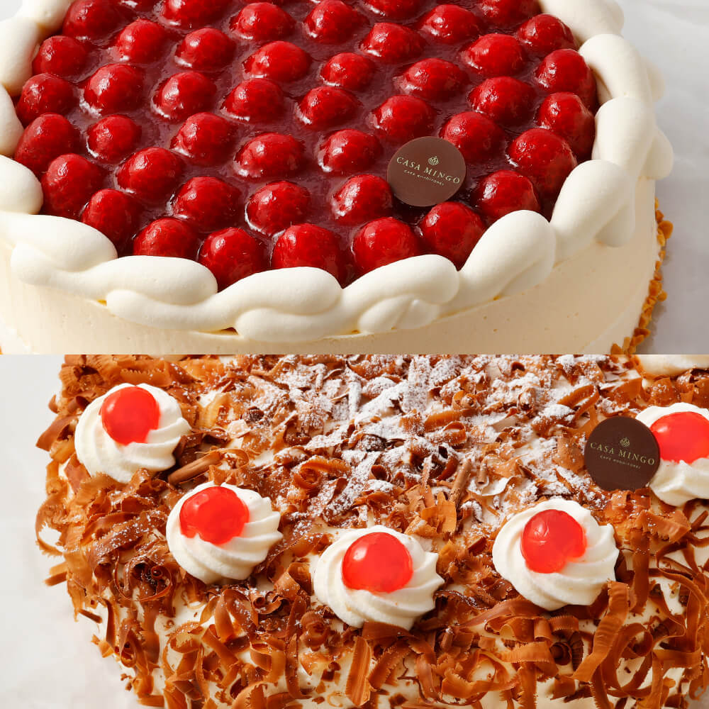 最高級洋菓子 シュス木苺レアチーズケーキ15cm &シュヴァルツベルダー キルシュトルテ15cmセット