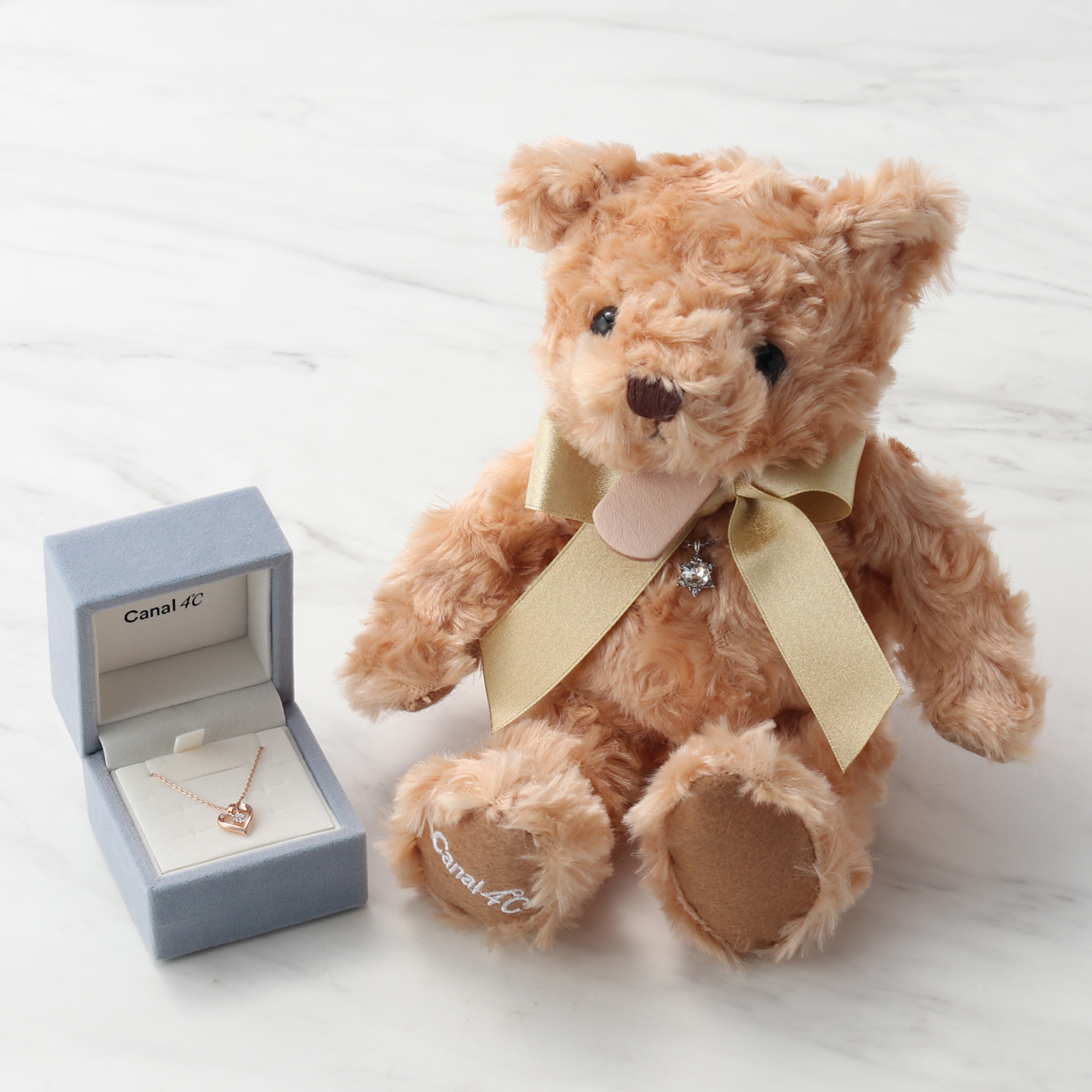 【名入れ刻印】オリジナルベア&シルバーネックレスセット