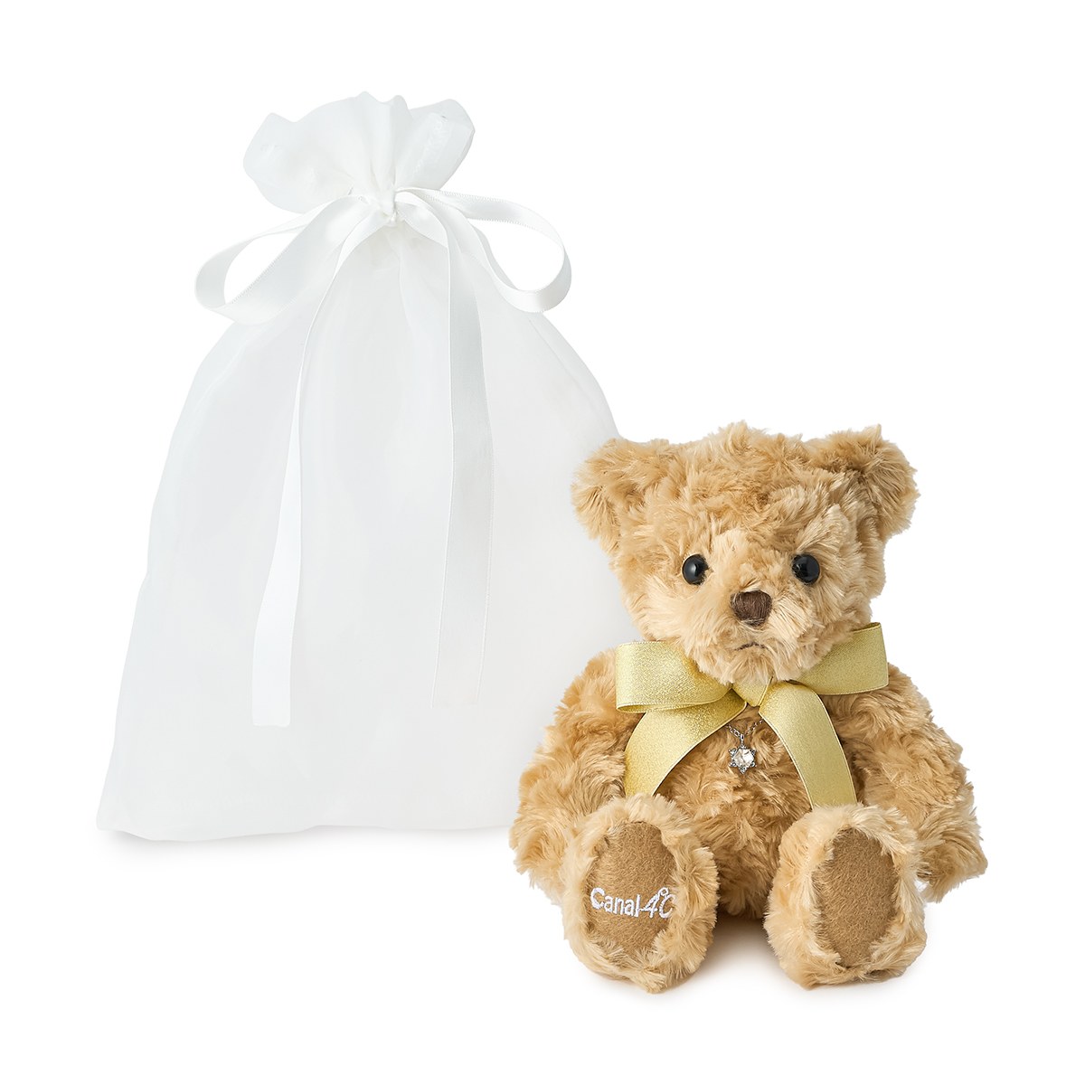 【名入れ刻印】オリジナルベア&一粒ネックレスセット