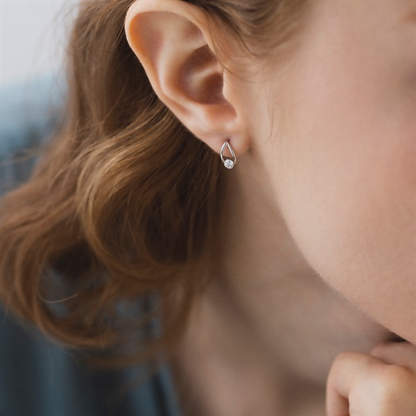 【名入れ刻印】オリジナルベア&しずくピアスセット