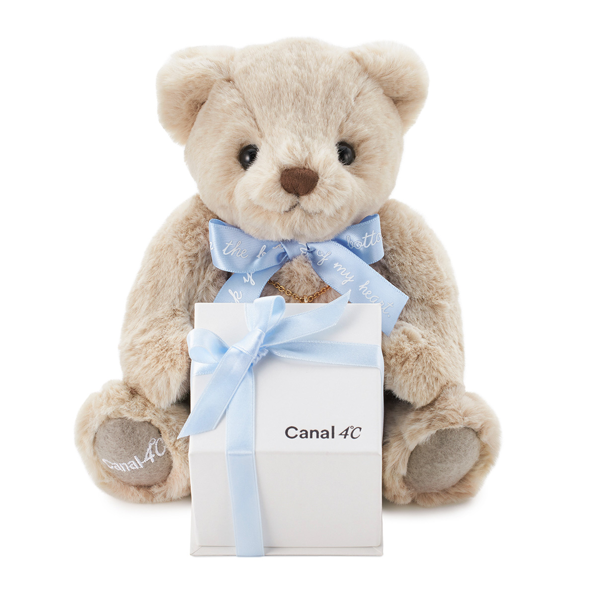 【名入れ刻印】オリジナルベア&しずくピアスセット