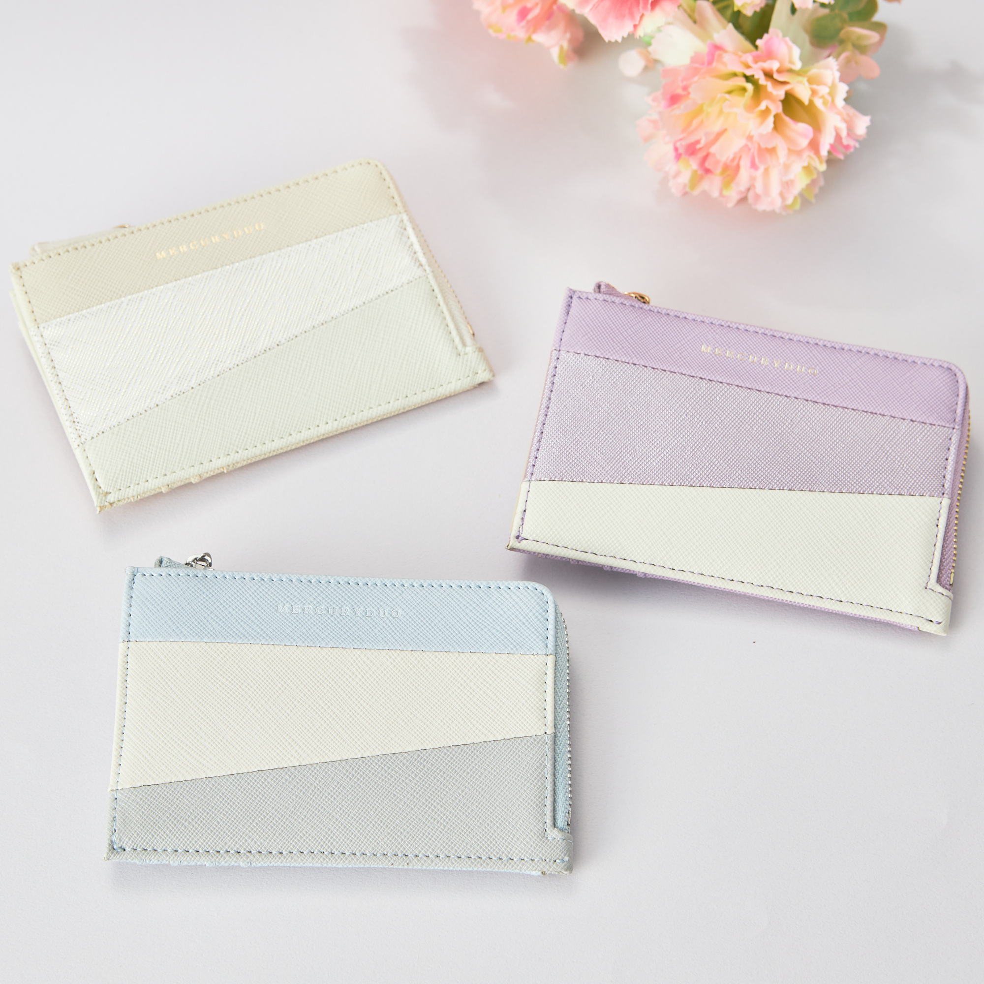 マーキュリーデュオ/ダイアナ トリコカラーLFスリムミニウォレット ラベンダー F レディース 名刺入れ・カードケース(MERCURYDUO )マルイ 通販 ラベンダー