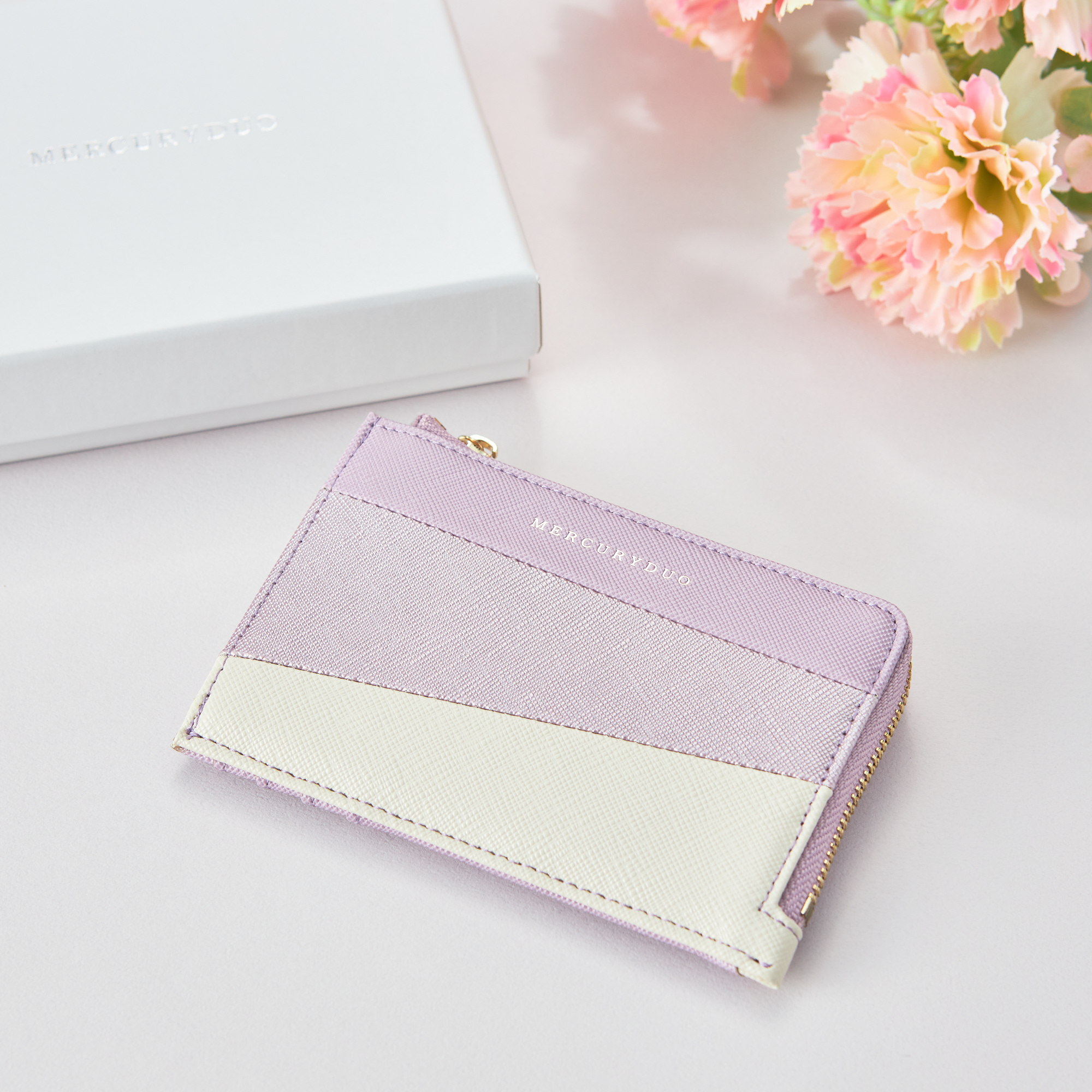 トリコカラーラウンドファスナースリムウォレット