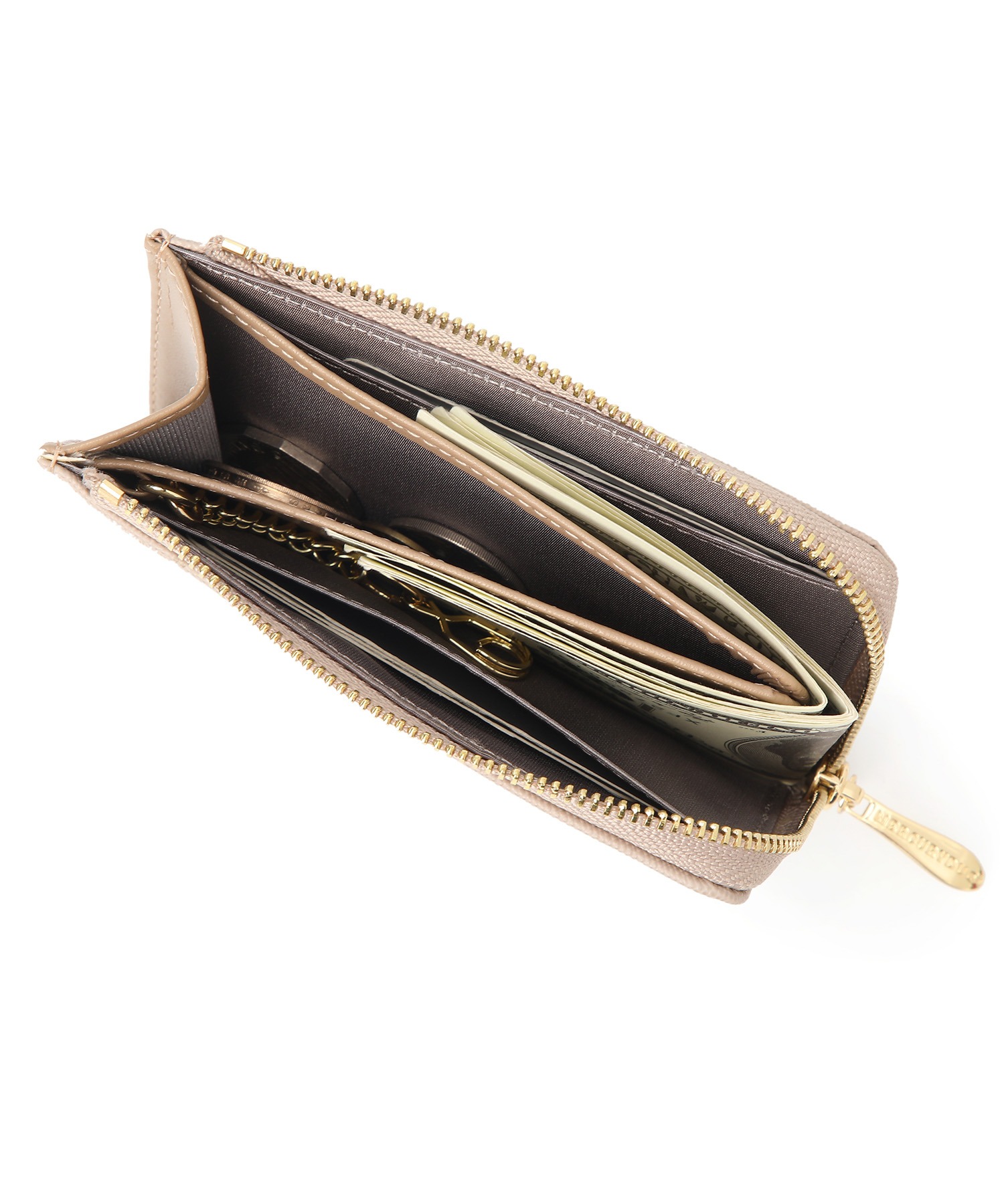 トリコカラーラウンドファスナースリムウォレット