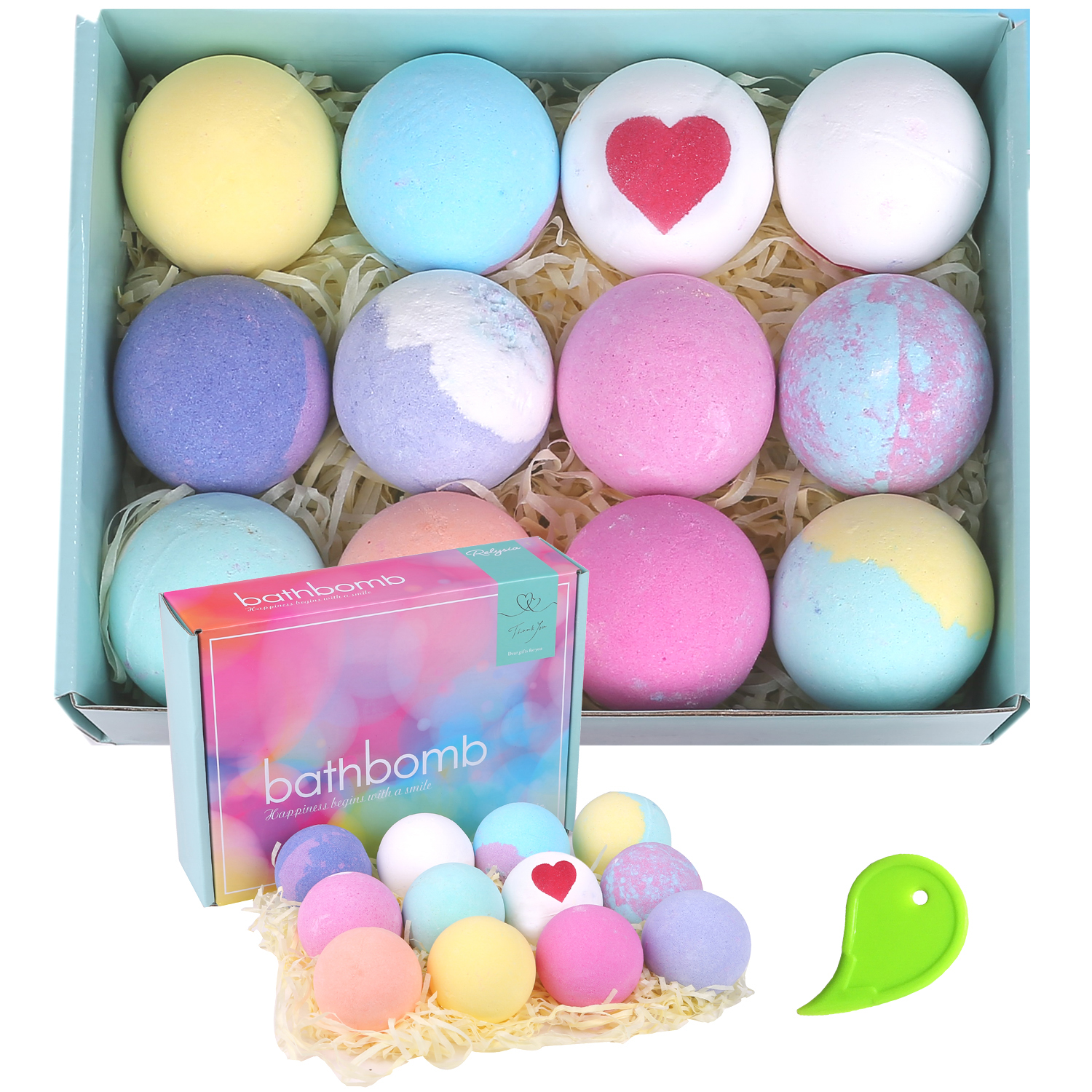 【出産内祝い・名入れ】色と香り溢れるバスボムギフトセット