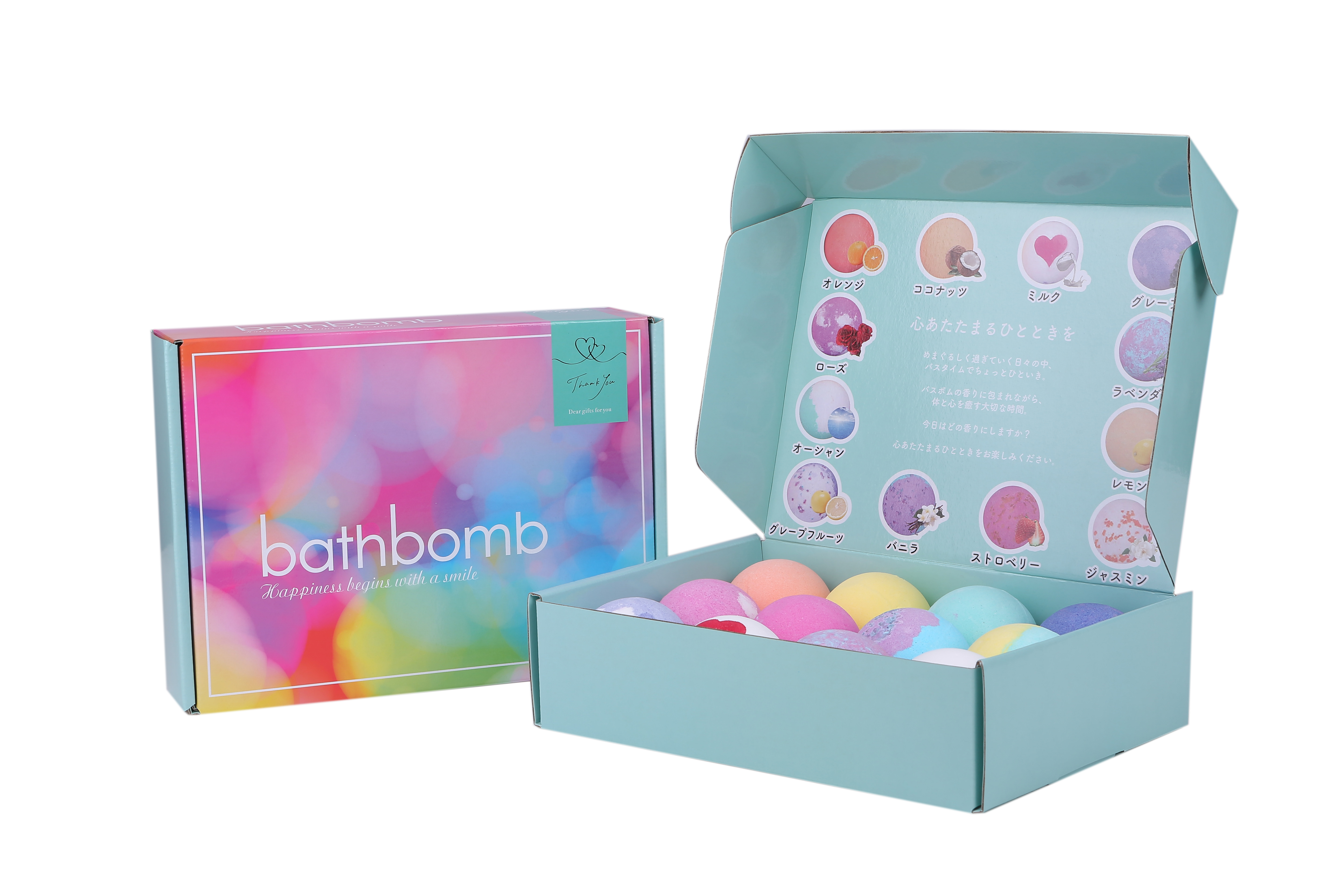 【出産内祝い・名入れ】色と香り溢れるバスボムギフトセット