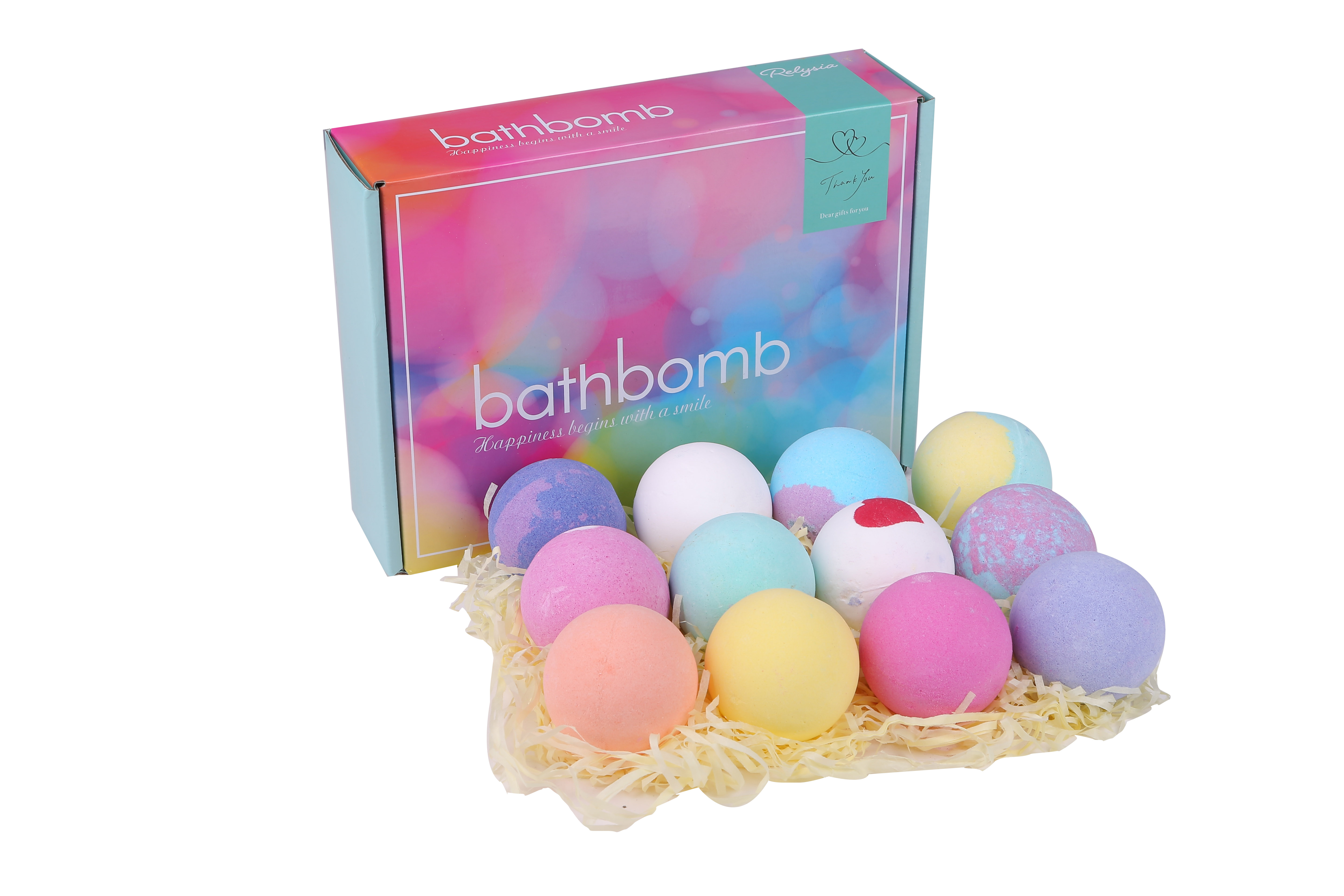【出産内祝い・名入れ】色と香り溢れるバスボムギフトセット