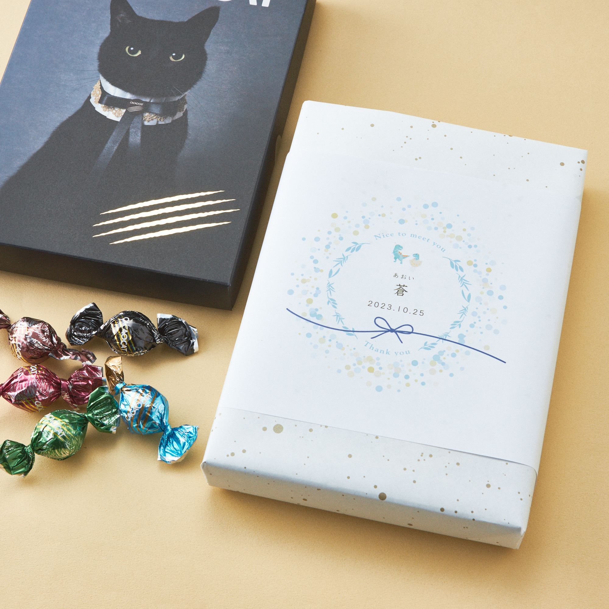 【出産内祝い・名入れ】CACAOCAT ミックス プレミアムチョコレート(選べる個数13 or 24個入)