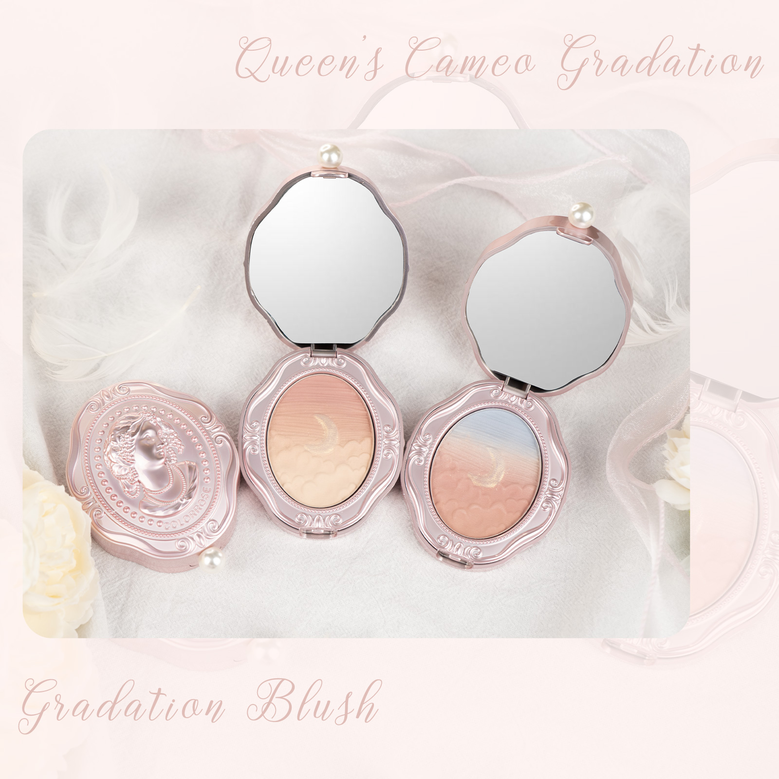 【ラッピング付き】心ときめく選べるチーク&ハート型メイクブラシとお花のチョコセット