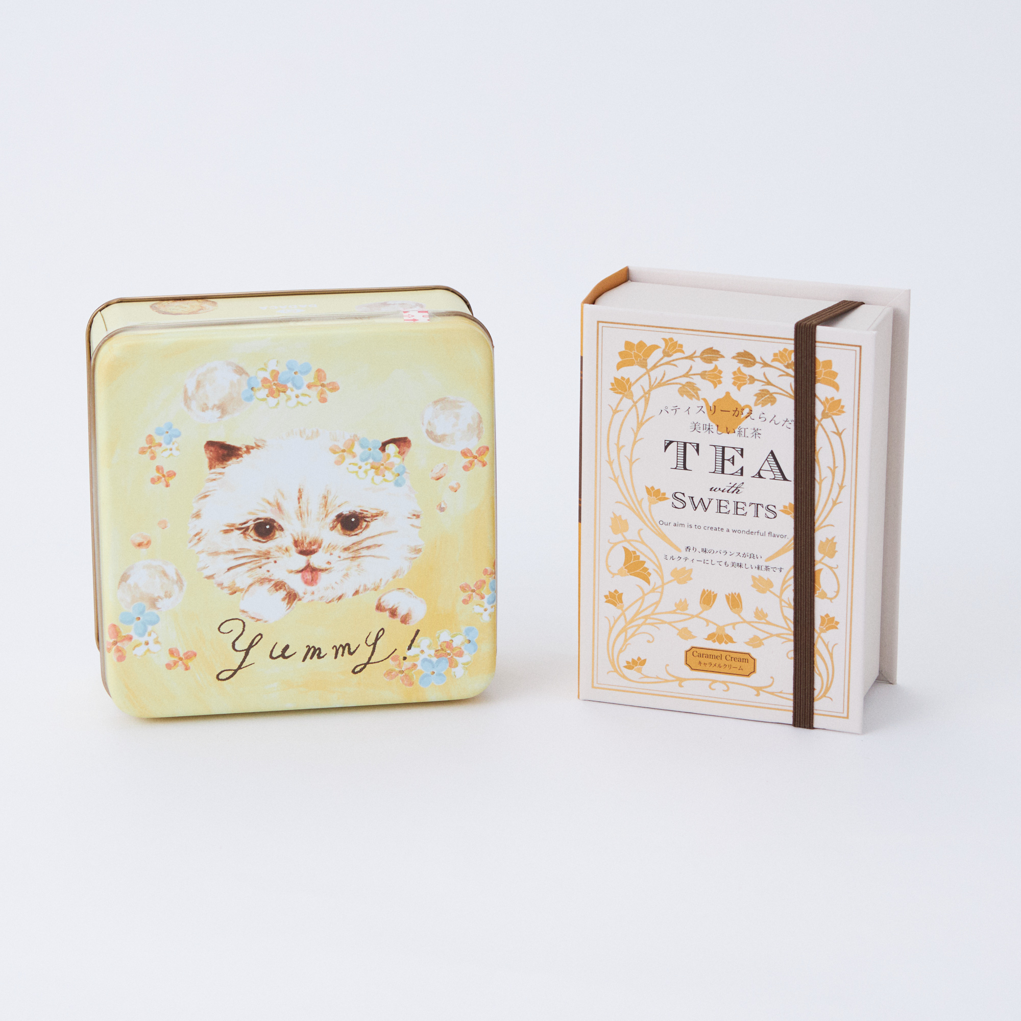 【ラッピング付き/猫好きに贈る！】こねこのクッキー缶と選べる紅茶のセット