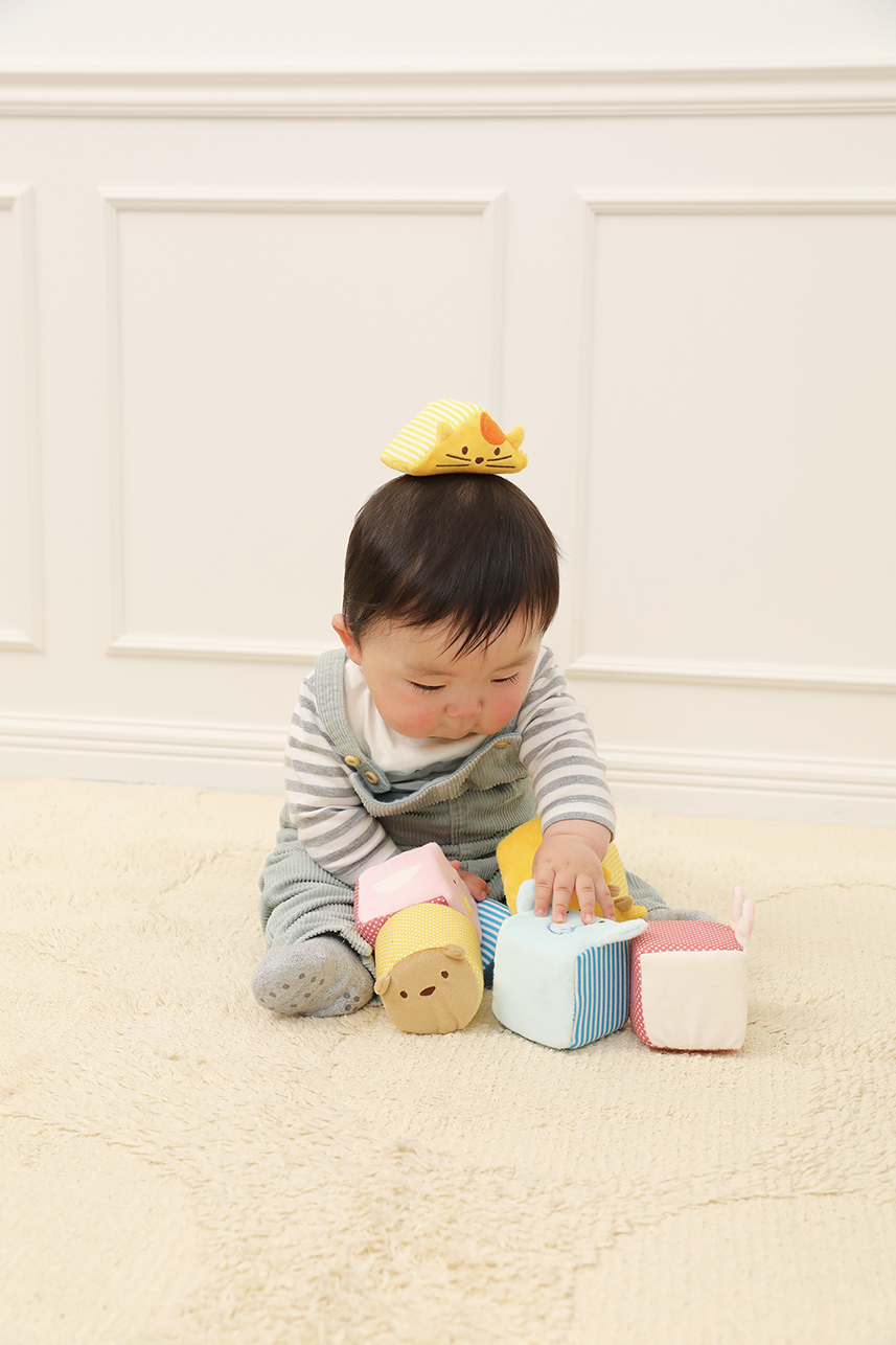 【出産祝い】カタログギフト "Baby"とふわふわアニマルブロックセット