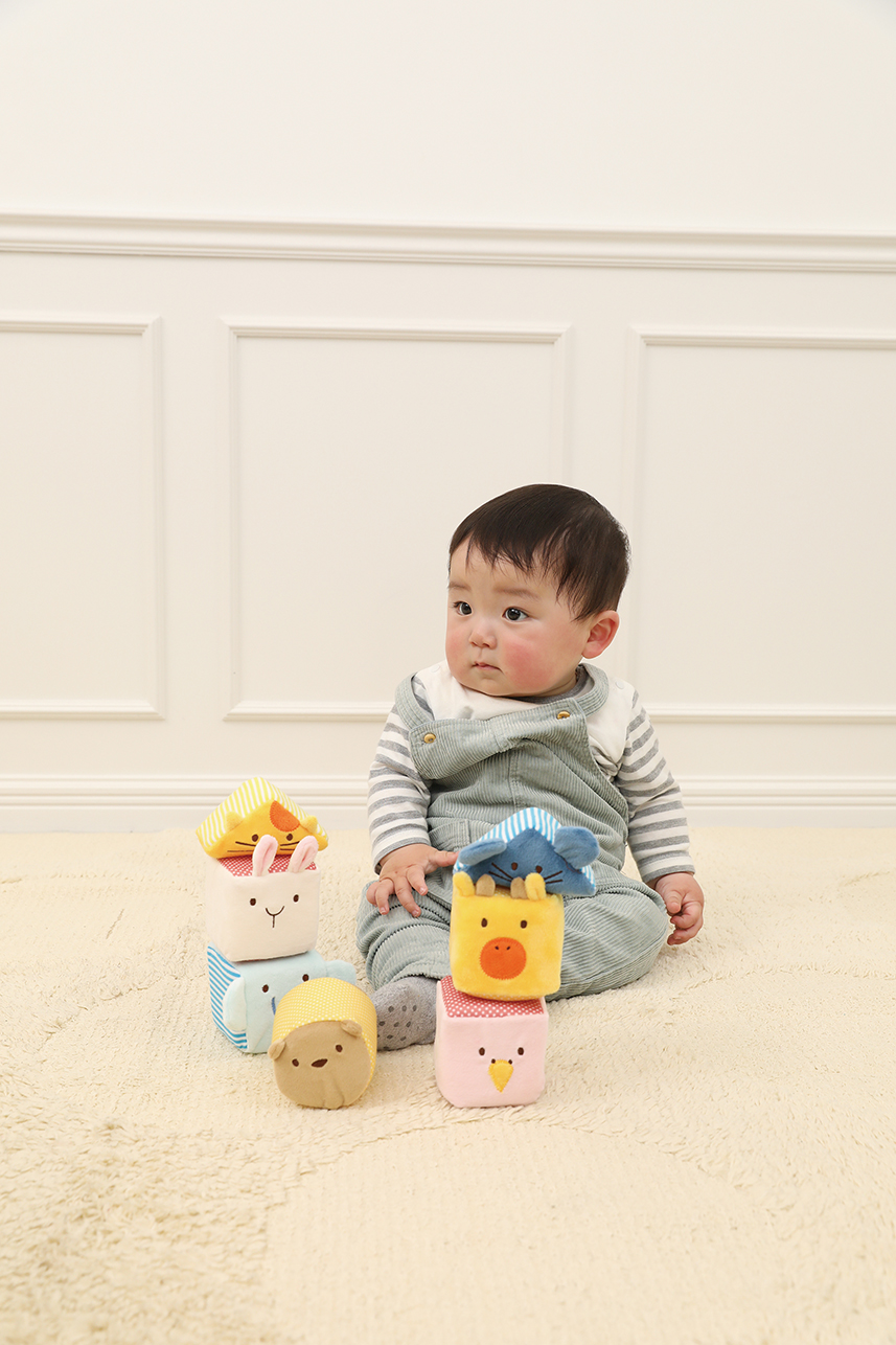 【出産祝い】カタログギフト "Baby"とふわふわアニマルブロックセット