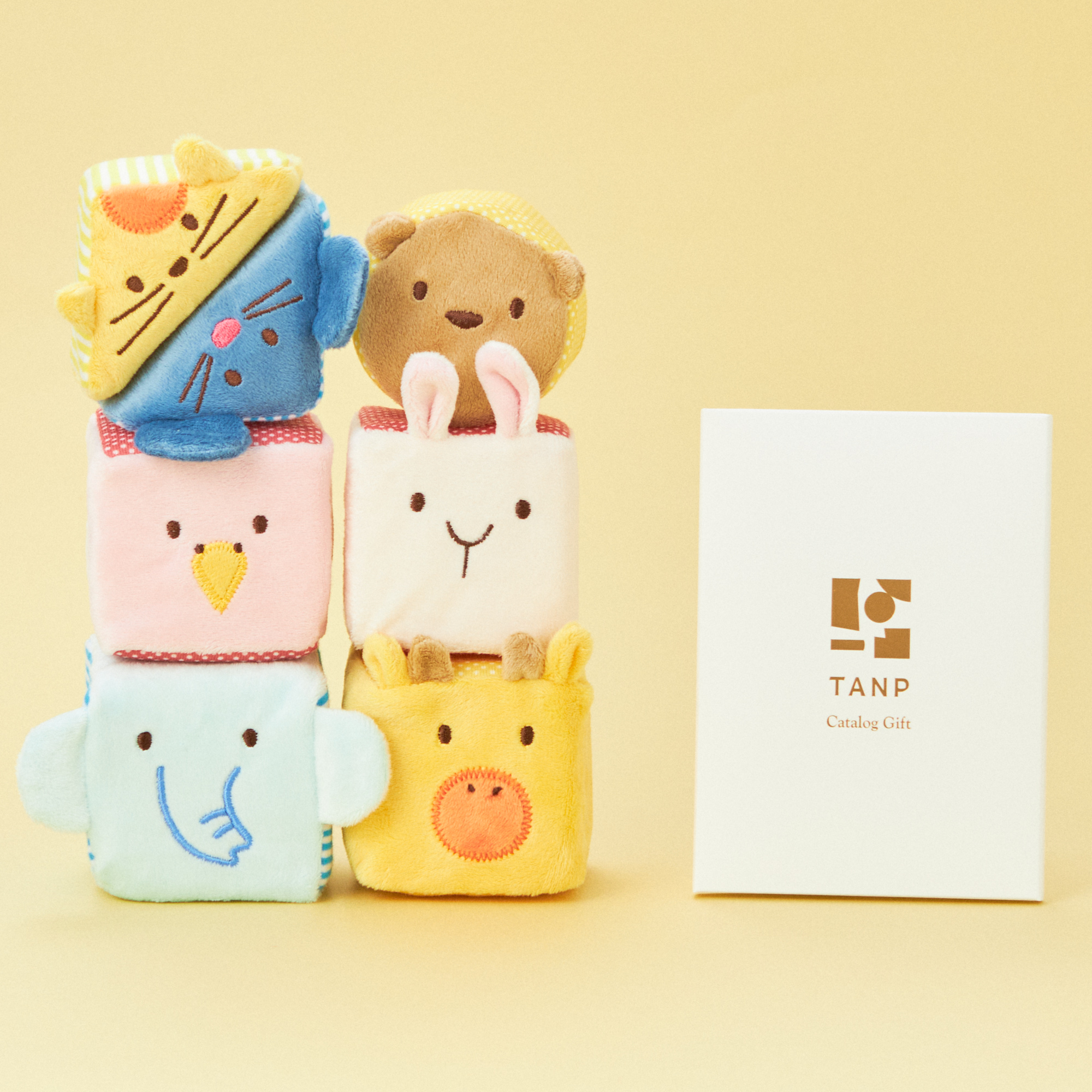 【出産祝い】カタログギフト "Baby"とふわふわアニマルブロックセット