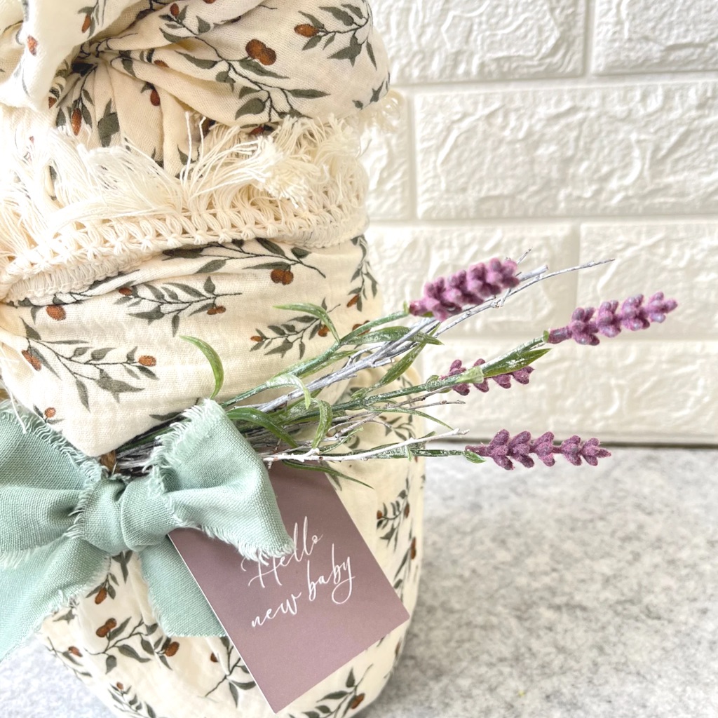 おむつケーキ4重ガーゼスワドル -Tsubomi-