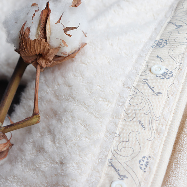 【名入れ対応】 ベビーバスローブ (オフホワイト）