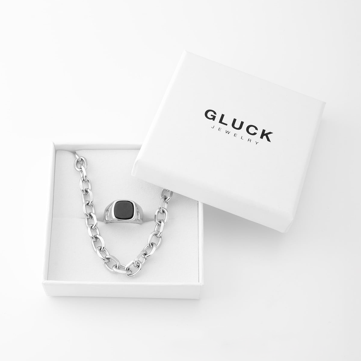Cable chain bracele & Stone ring | GLUCK（グルック）のプレゼント