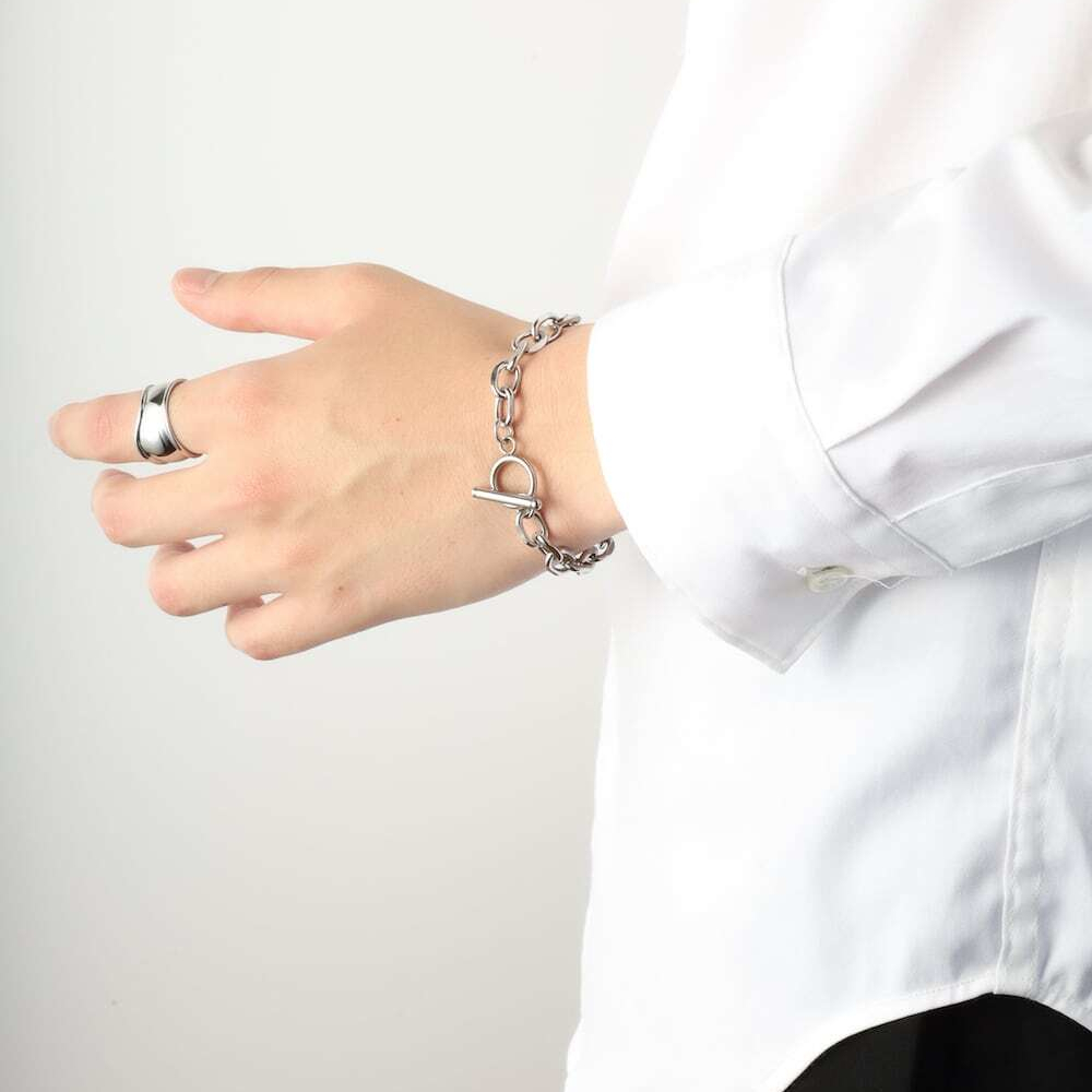 Cable chain bracele & Stone ring