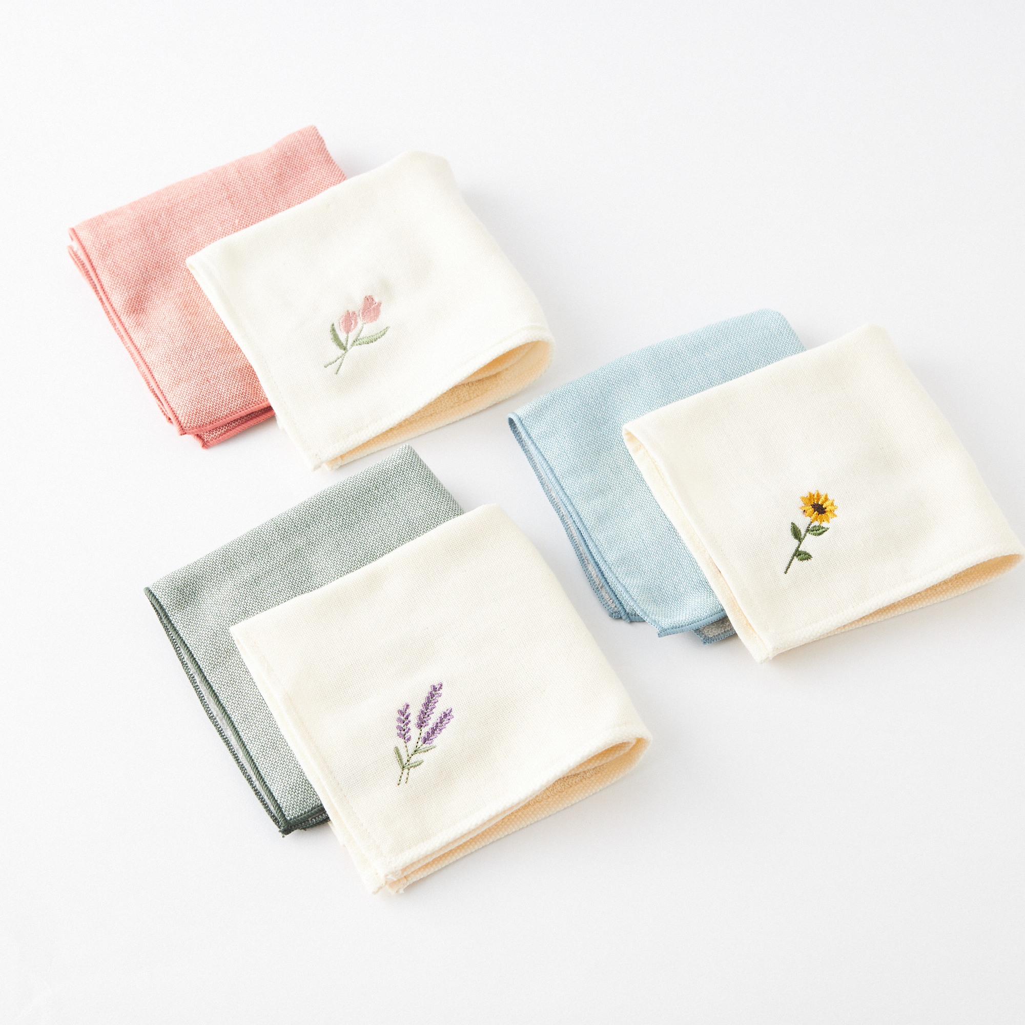 【名入れ】今治タオル花刺繍&無地ハンカチ・CACAOCAT缶セット