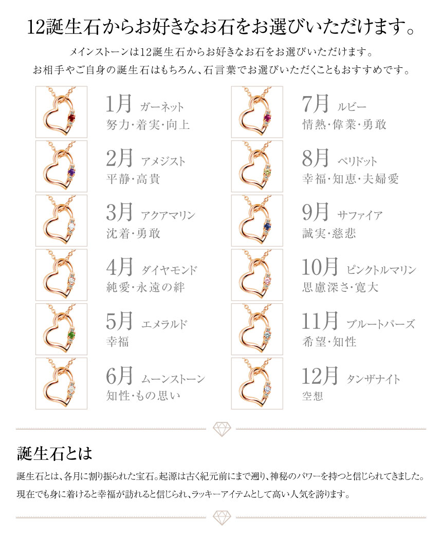 【ピンクゴールドネックレス】テディベア&誕生石オープンハート