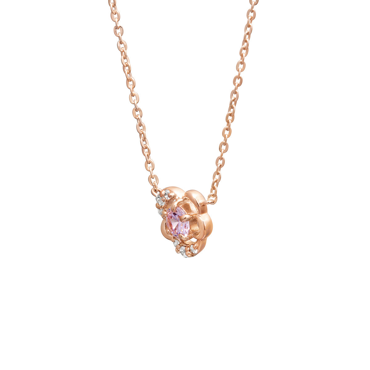 フラワーモチーフシルバーネックレス 