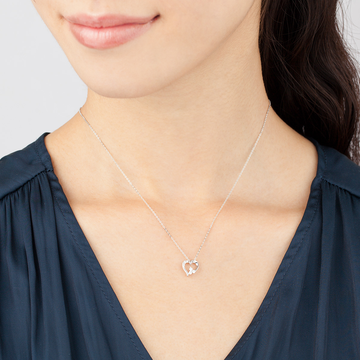 オープンハート シルバー ネックレス