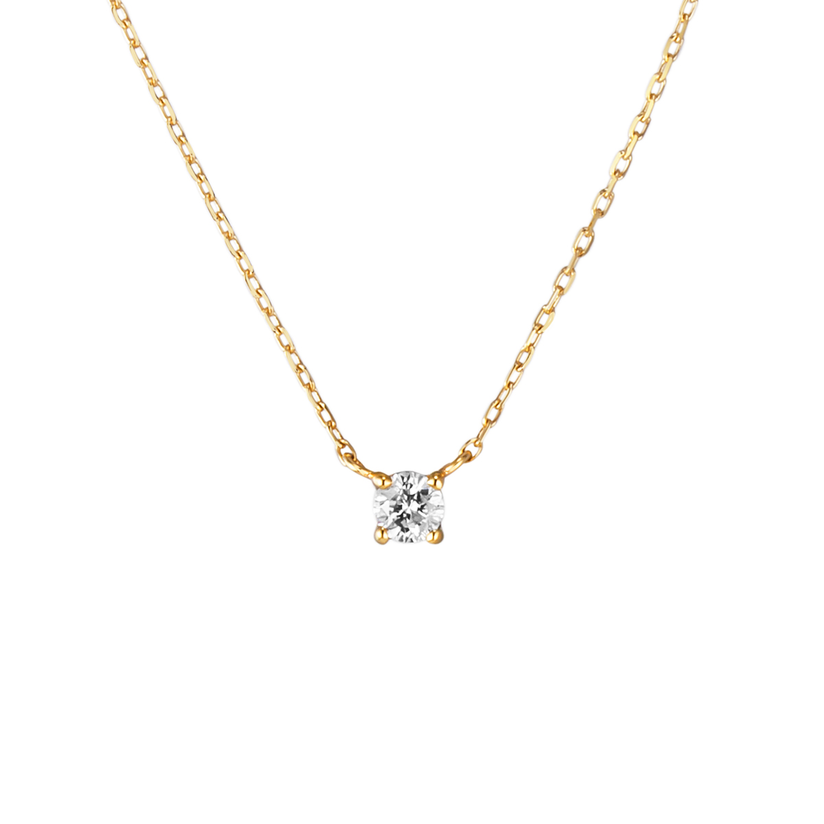 【一粒ダイヤモンド】K10イエローゴールド ネックレス 