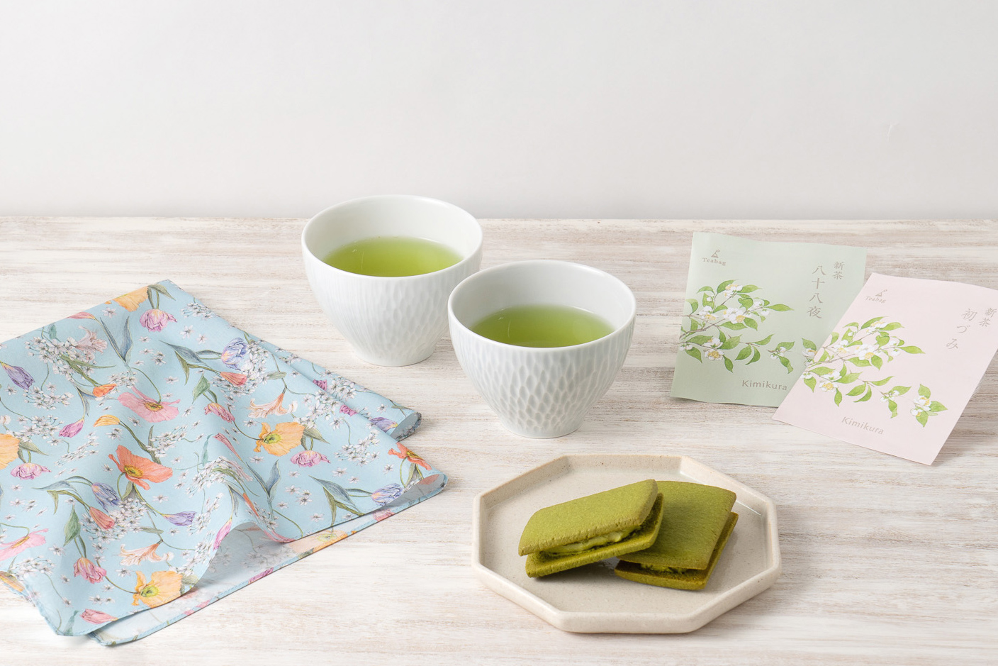 ハンカチと焼菓子　新茶ギフト