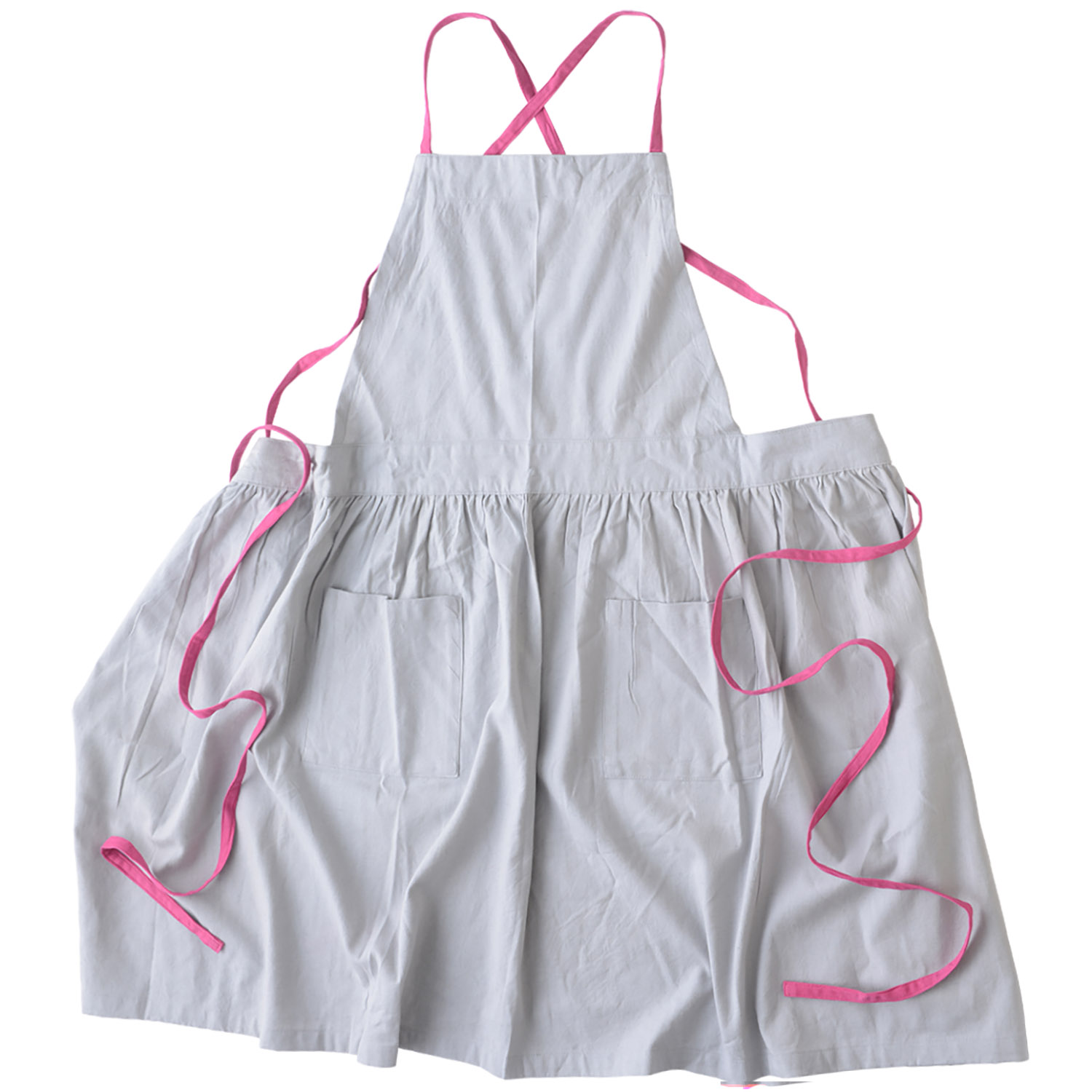 コットンリネンのギャザーエプロン