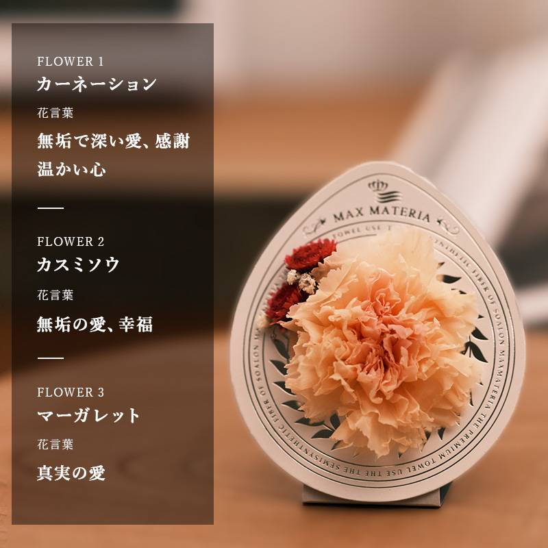 【数量限定】カーネーション花束フェイスタオル　CARNATION FACE TOWEL PEARL