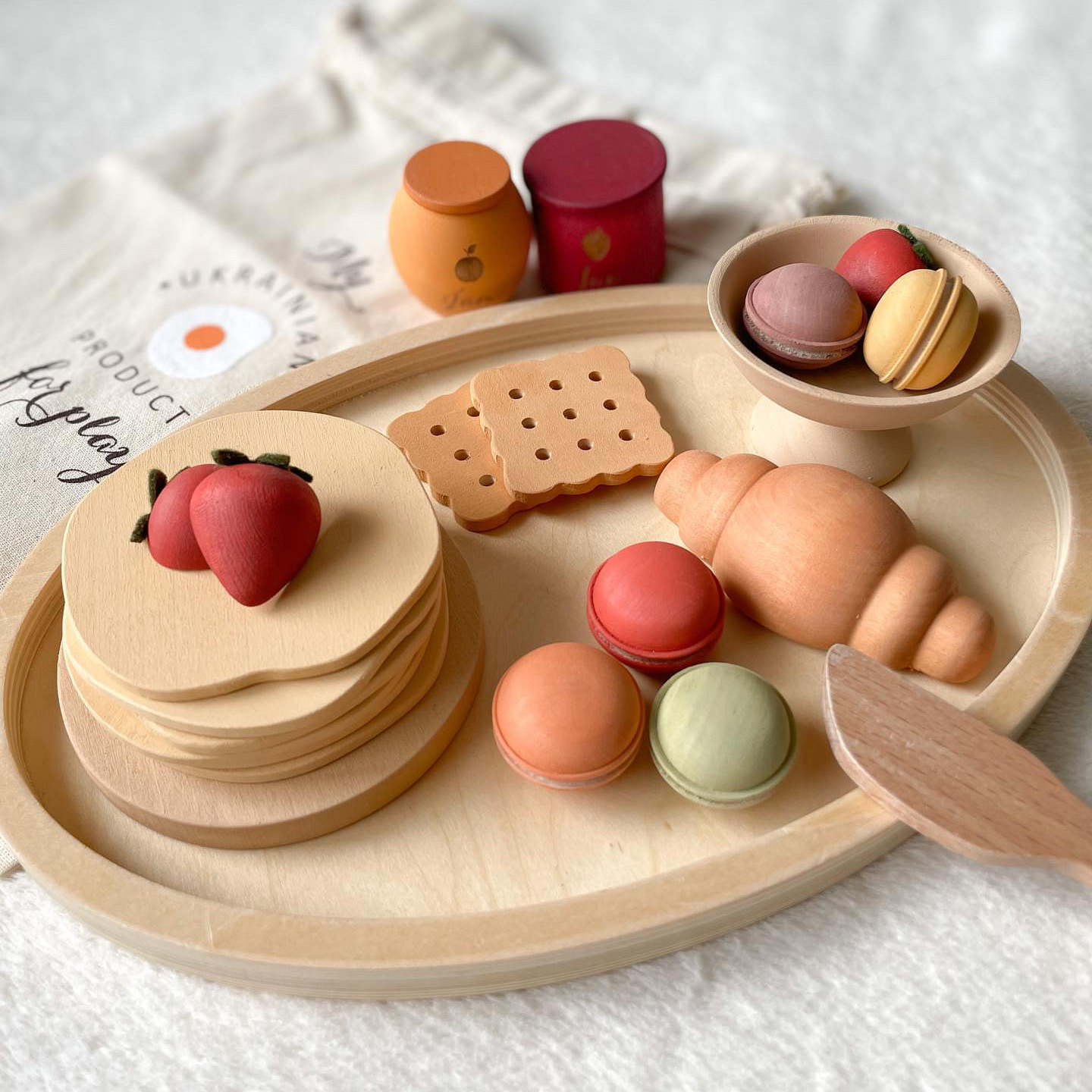 WOODEN PLAY FOOD SET / DESSERTS