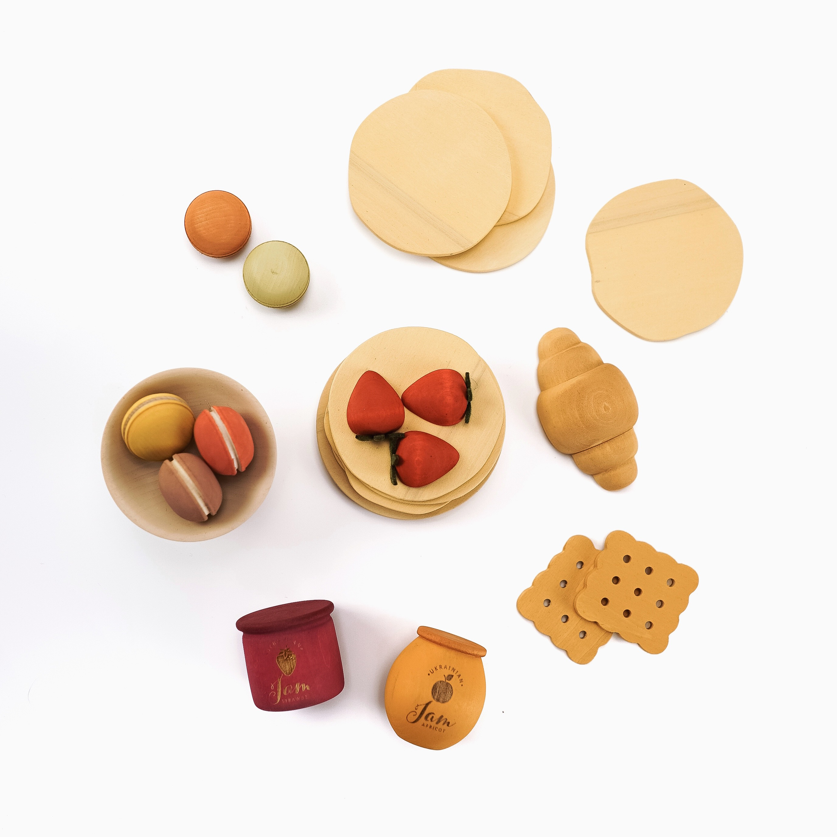 WOODEN PLAY FOOD SET / DESSERTS