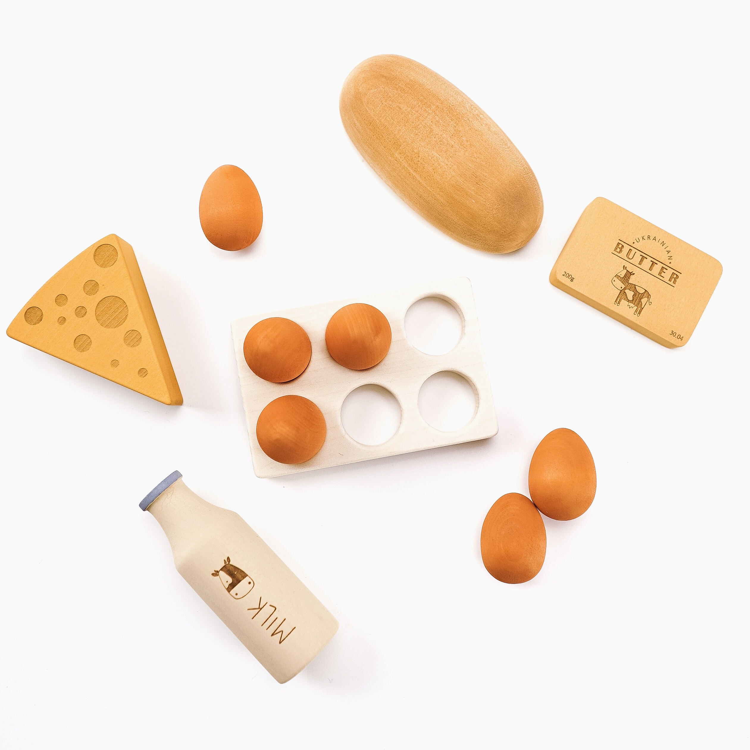 WOODEN PLAY FOOD SET / COUNTRY PRODUCTS