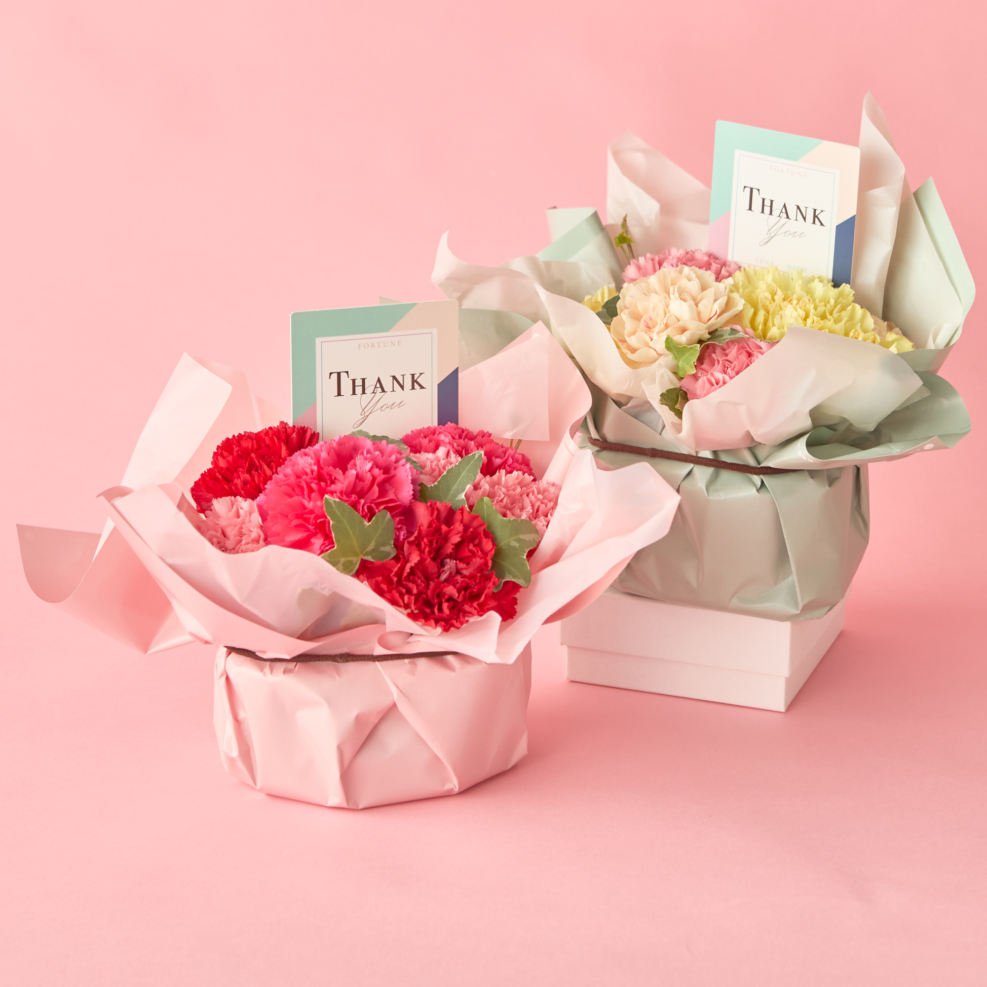 【母の日限定カーネーション/日比谷花壇】華やかなアレンジメントと選べるスイーツセット