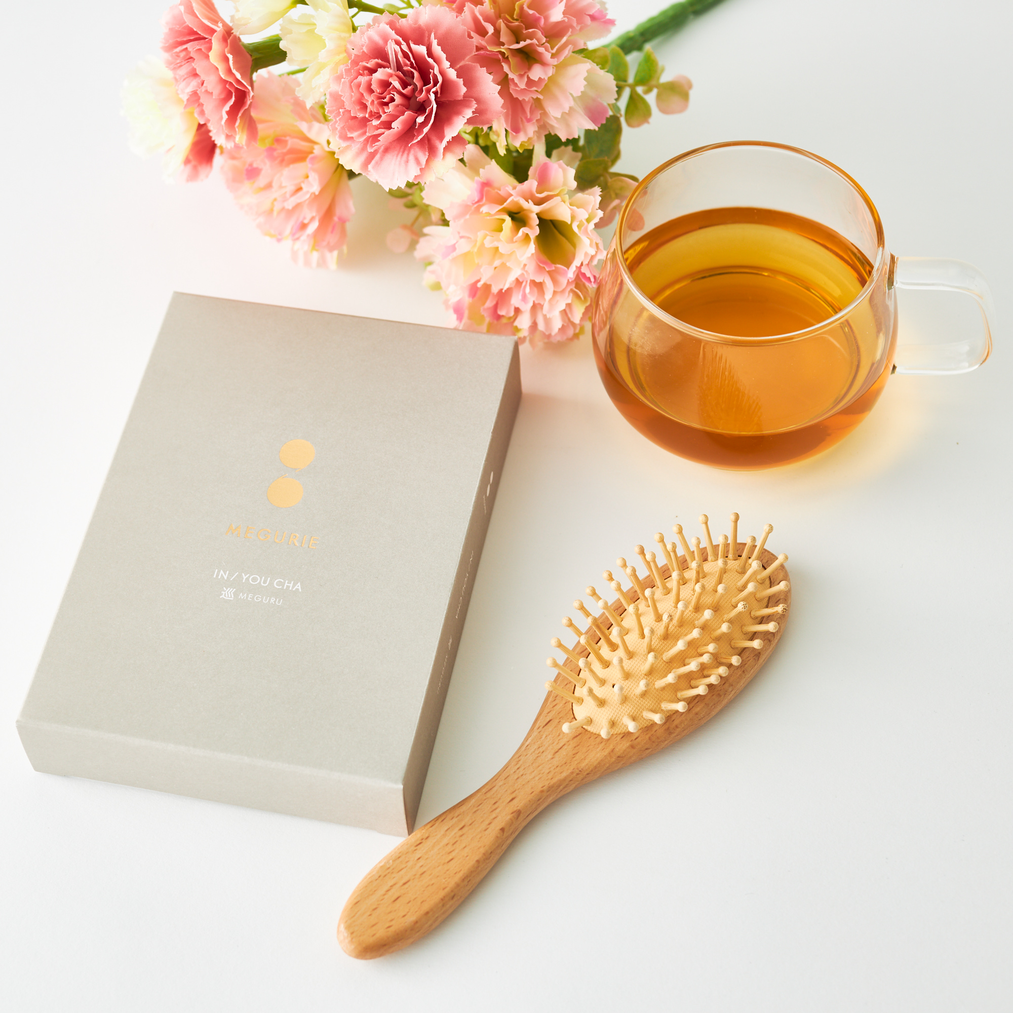 【名入れ】木製ブラシ&薬膳茶セット