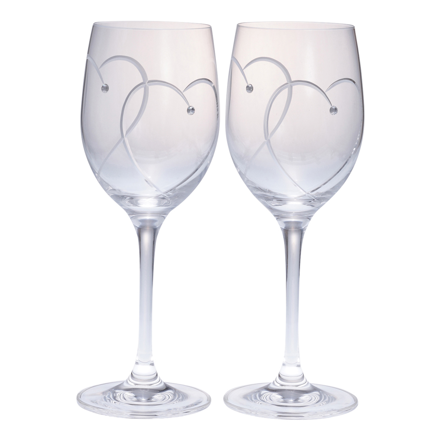 ペア名入れ】クリスタルワイングラス with SWAROVSKI ペア 360ml