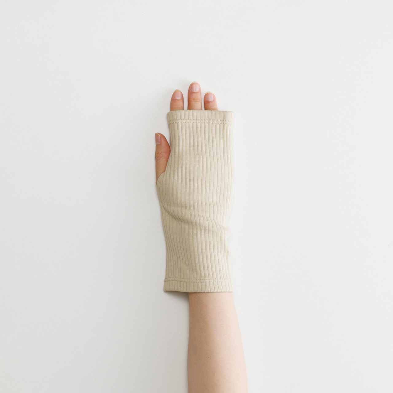 【WOMEN】organic cotton rib wrist cover