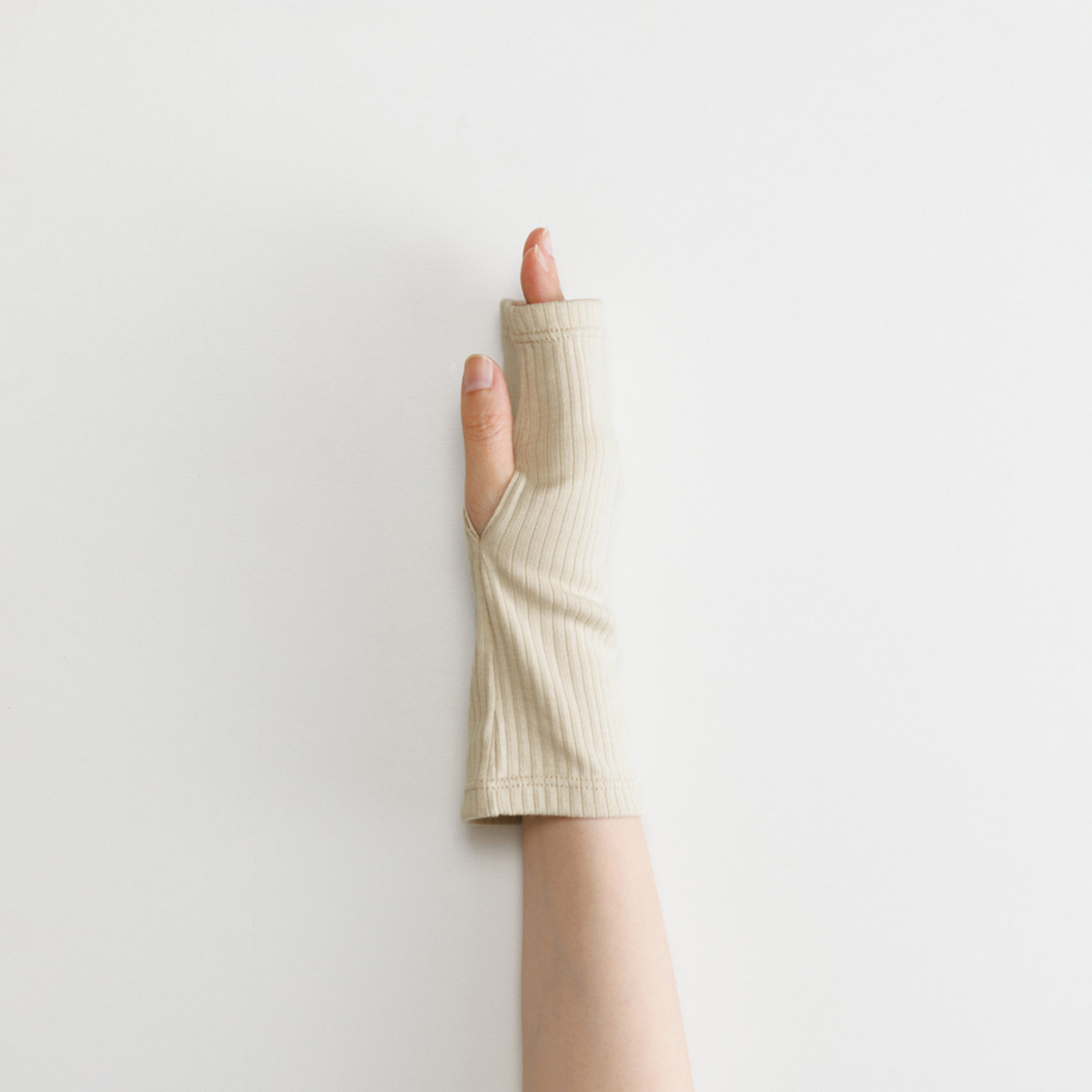【WOMEN】organic cotton rib wrist cover