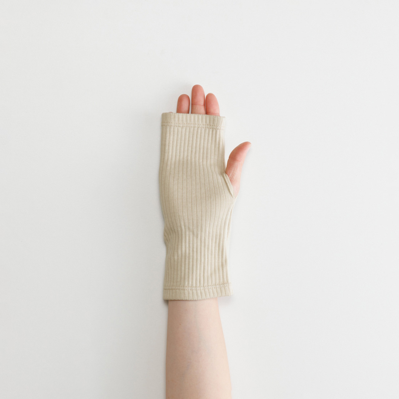 【WOMEN】organic cotton rib wrist cover