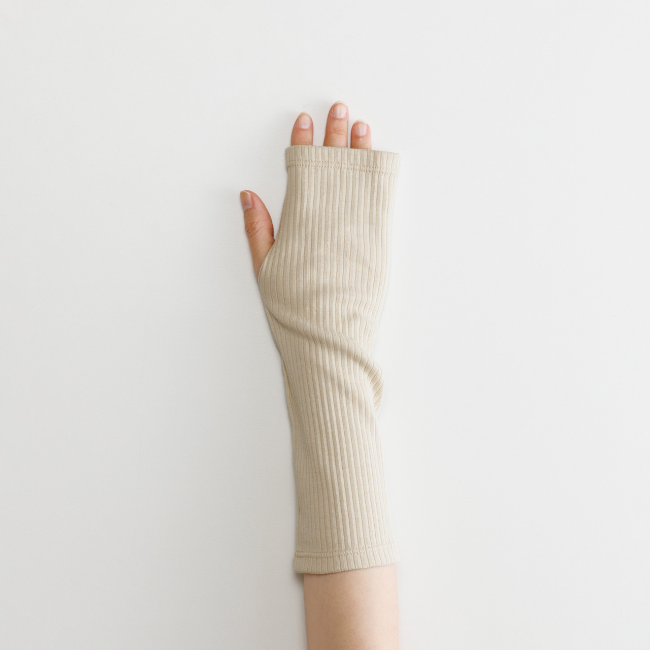 【WOMEN】organic cotton rib arm cover