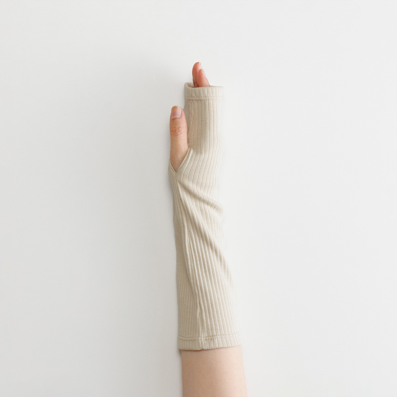 【WOMEN】organic cotton rib arm cover
