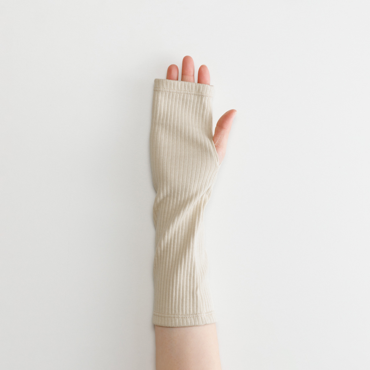 【WOMEN】organic cotton rib arm cover