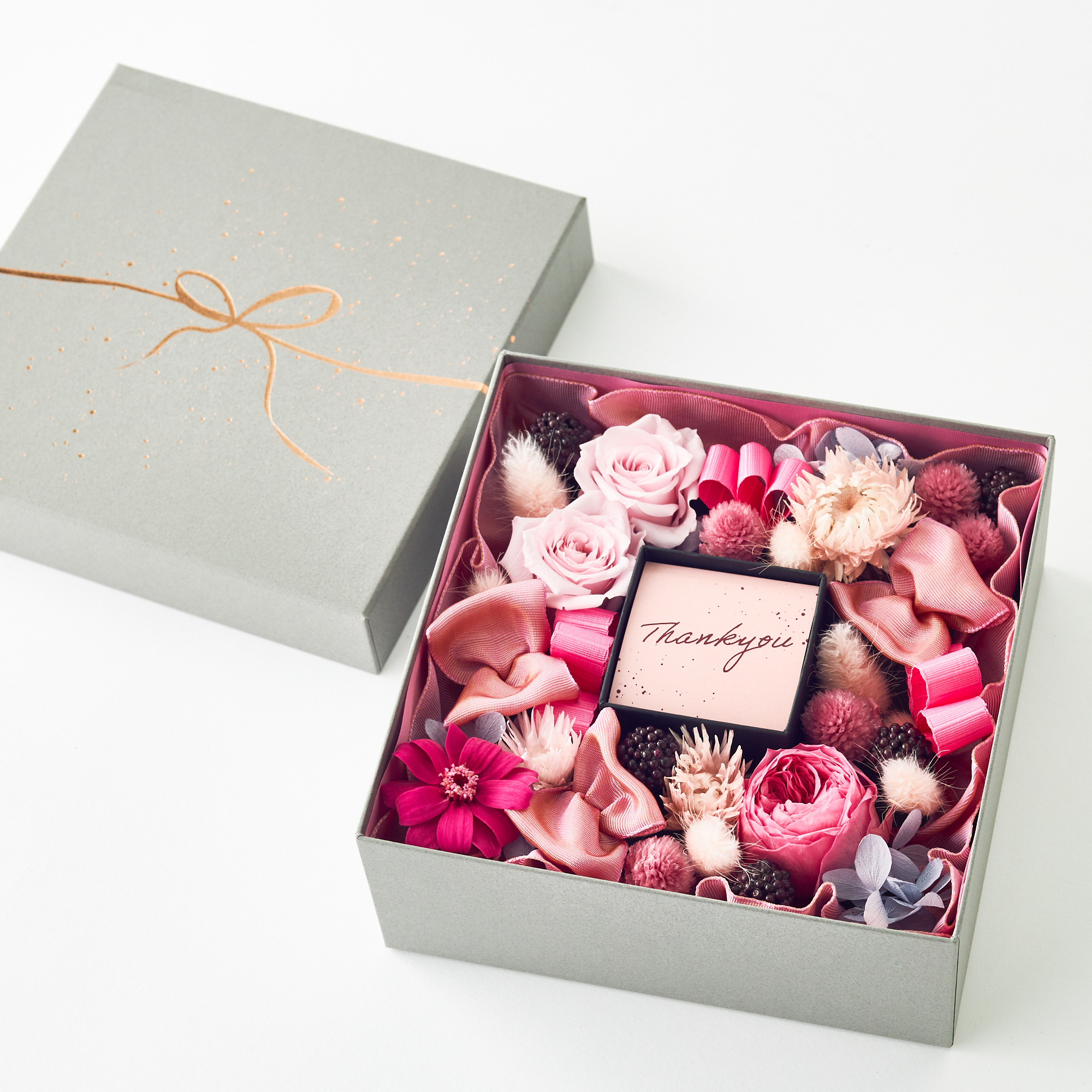 【メッセージ付き】プリザーブドフラワーボックス&焼き菓子セット