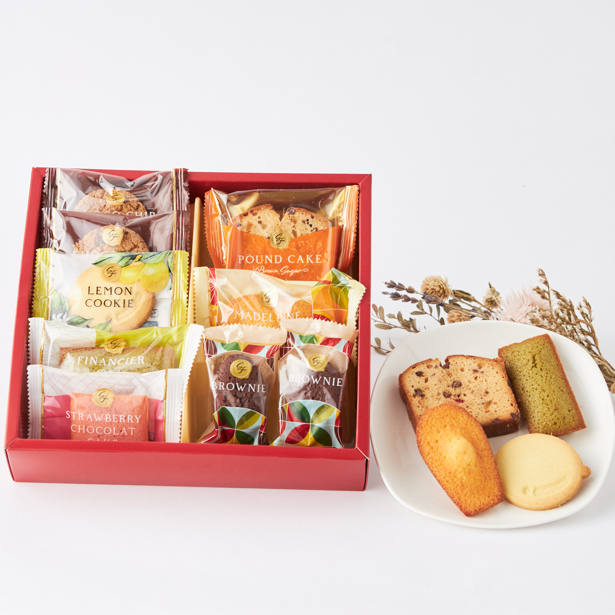 【メッセージ付き】プリザーブドフラワーボックス&焼き菓子セット