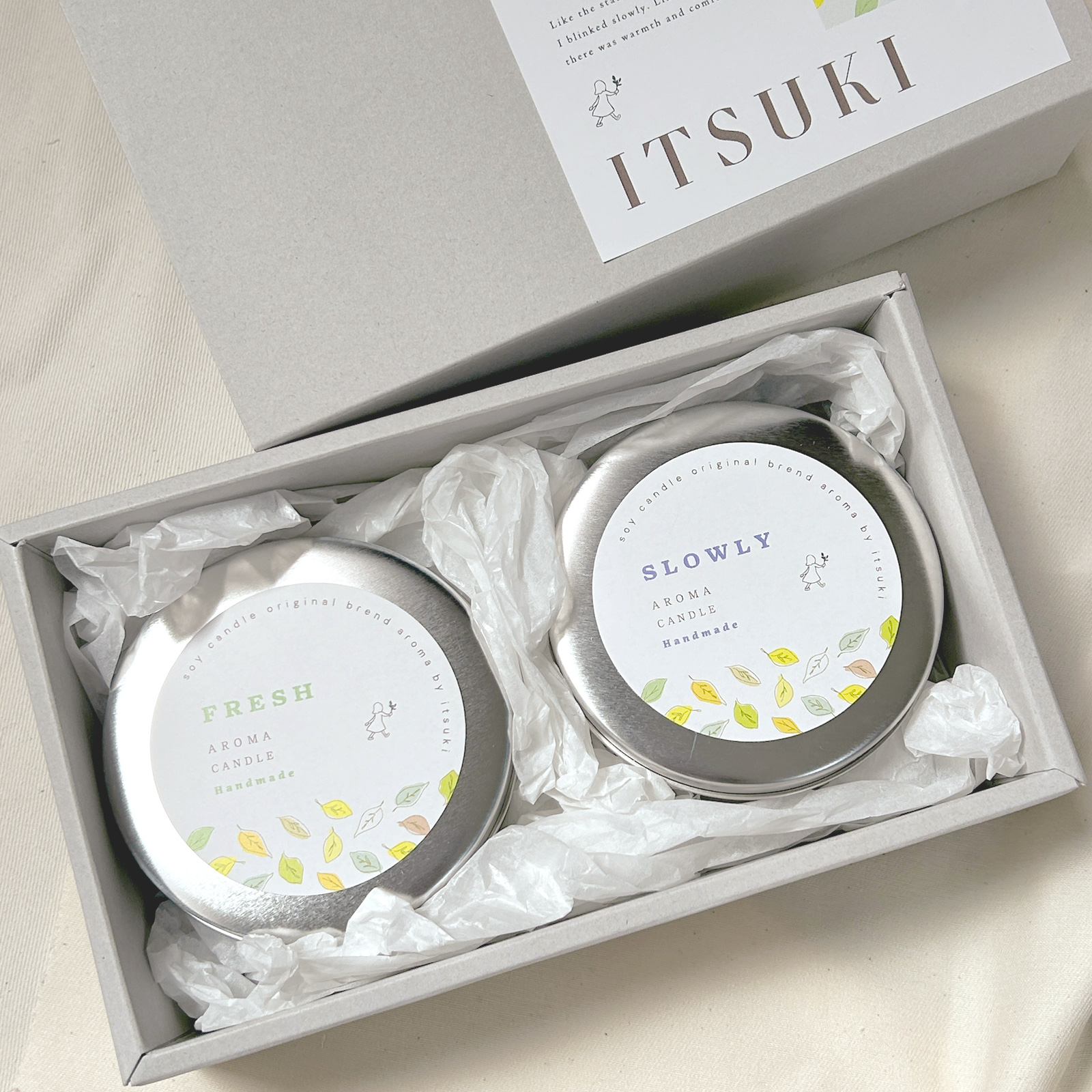 アロマキャンドル 2P（ヒノキ/ラベンダー）セット | ITSUKI（イツキ