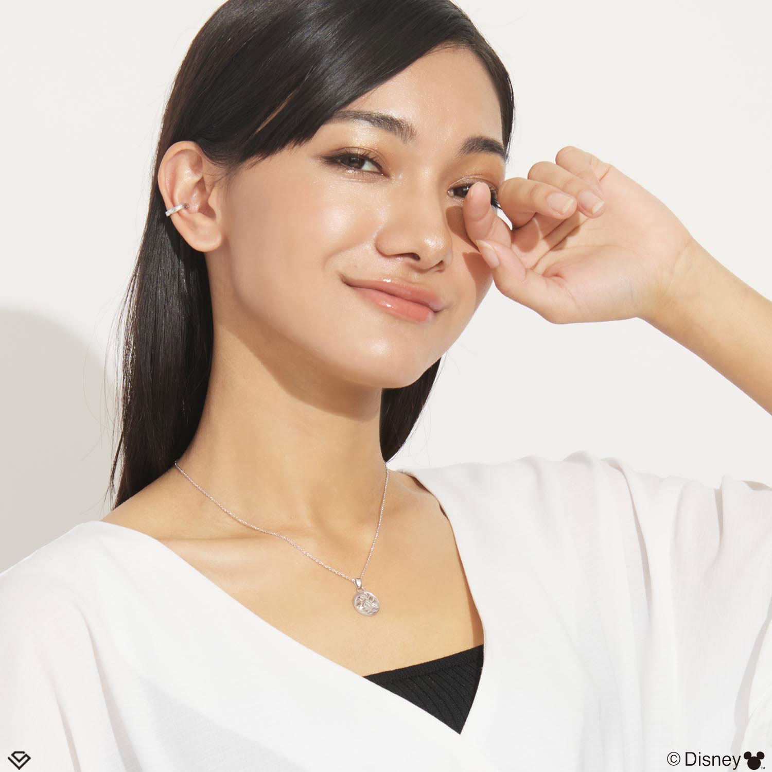 ネックレス ハワイアンジュエリー ディズニー レディース シルバー  コイン 「ミッキー」