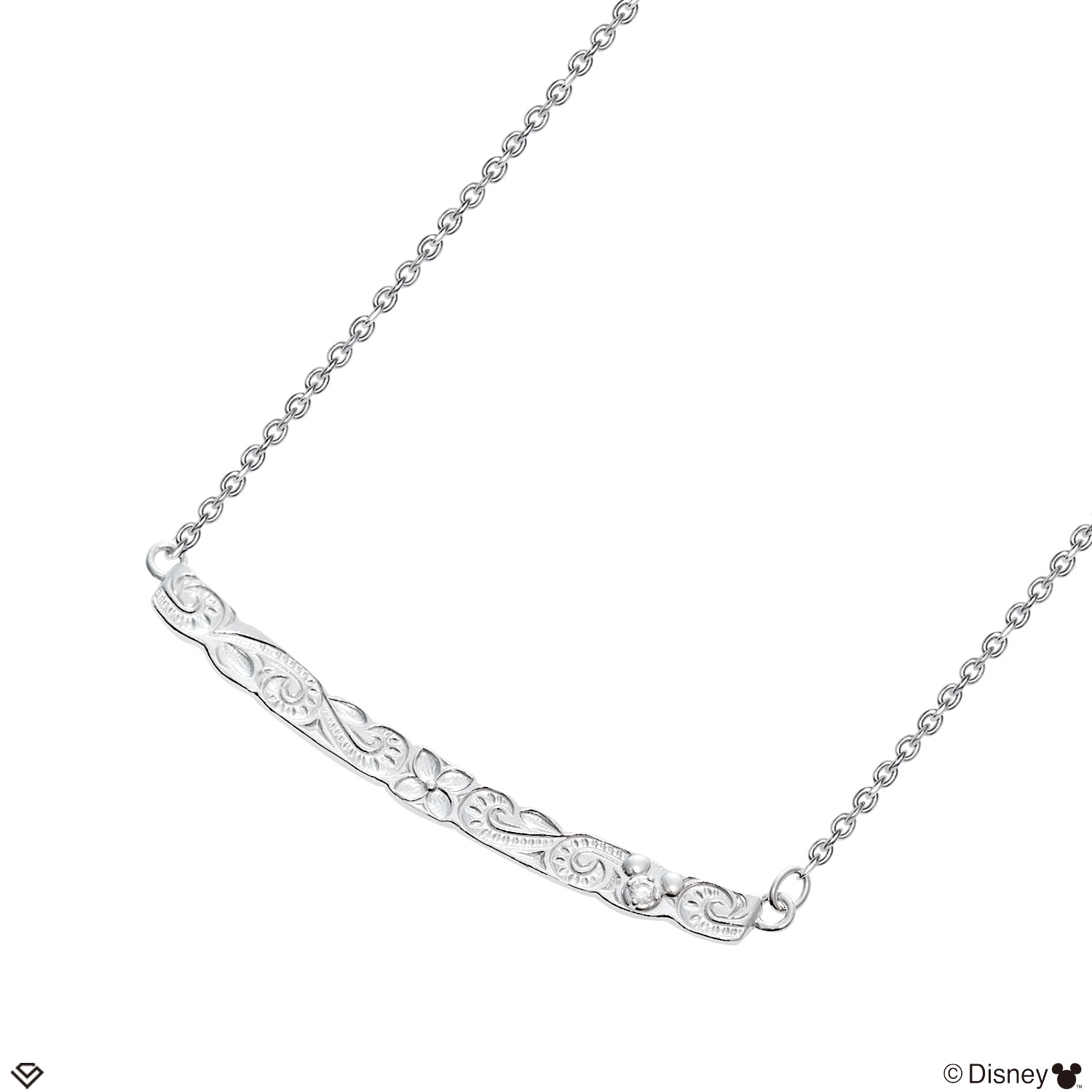 ネックレス ハワイアンジュエリー ディズニー レディース シルバー  スクロール アジャスター 「ミッキー」