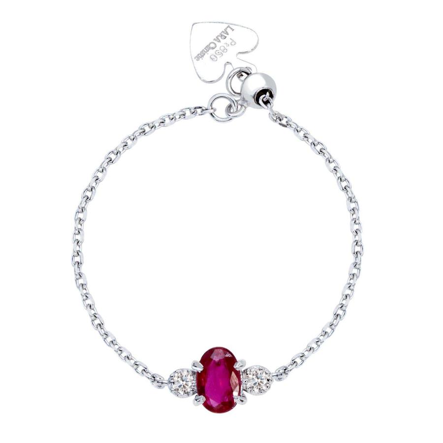 指輪 レディース  ルビー ダイヤモンド フリーリング チェーンリング