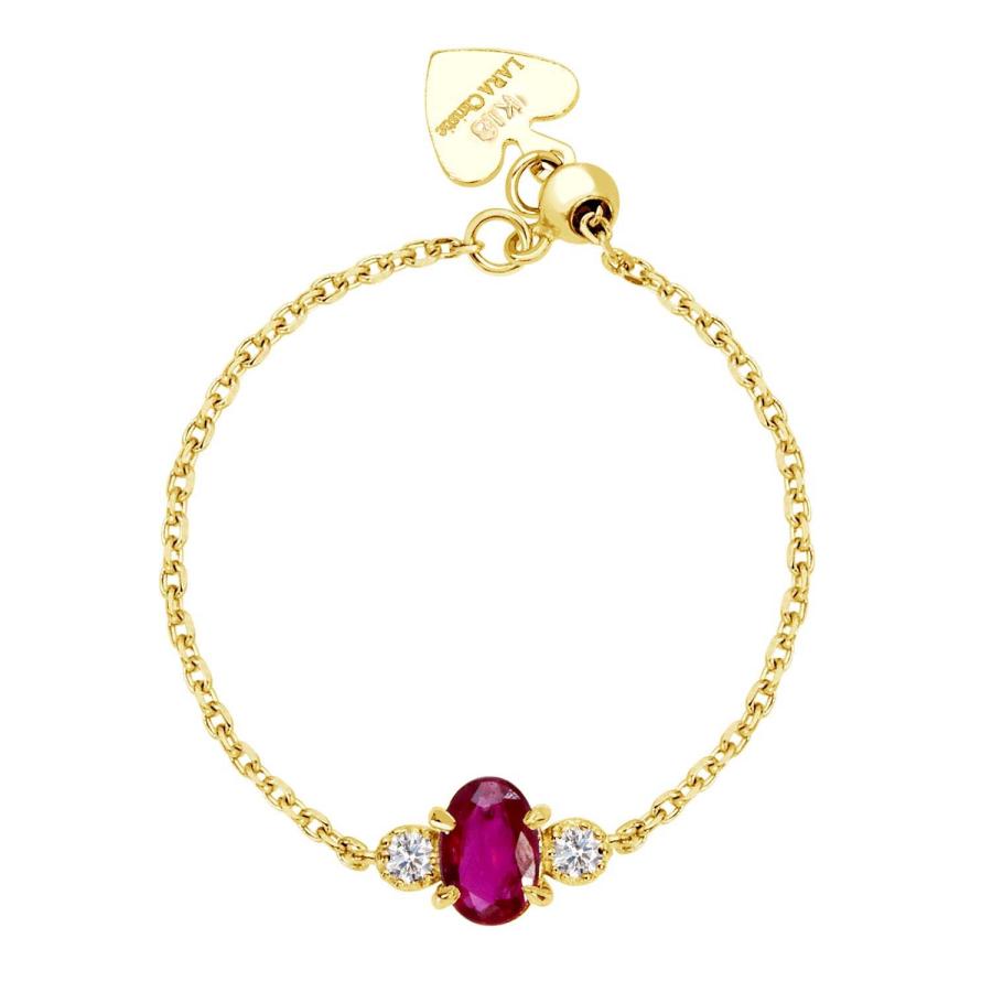 指輪 レディース  ルビー ダイヤモンド フリーリング チェーンリング